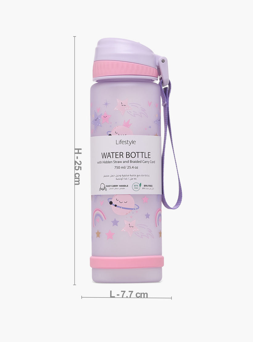 Space Print Water Bottle with Flip Spout and Strap Handle - 750 ml-school-waterbottles-image-3