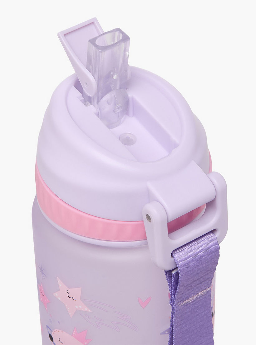Space Print Water Bottle with Flip Spout and Strap Handle - 750 ml-school-waterbottles-image-5