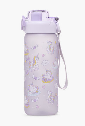 Unicorn Print Water Bottle with Spout and Flip Lid - 750 ml-school-waterbottles-image-1
