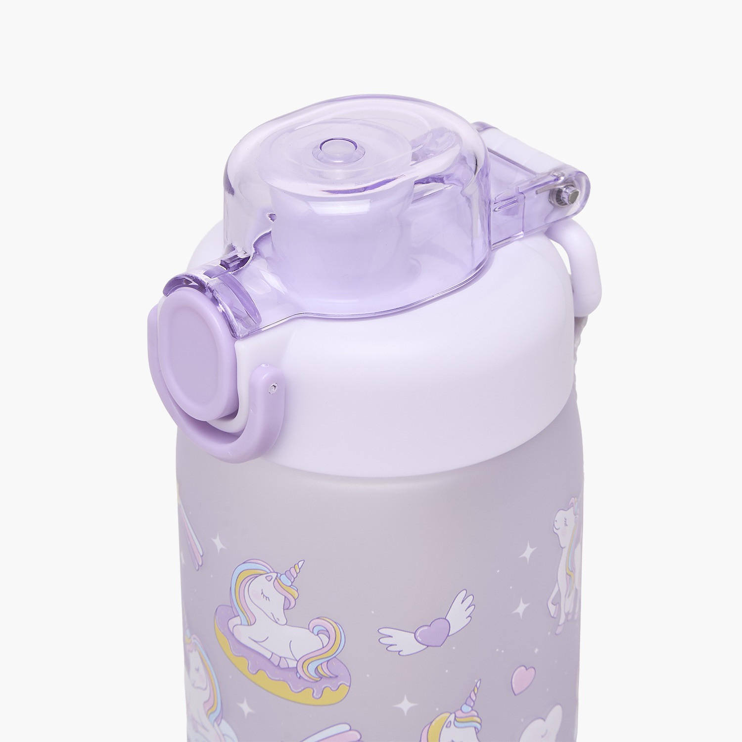 Unicorn Print Water Bottle with Spout and Flip Lid - 750 ml-school-waterbottles-image-3