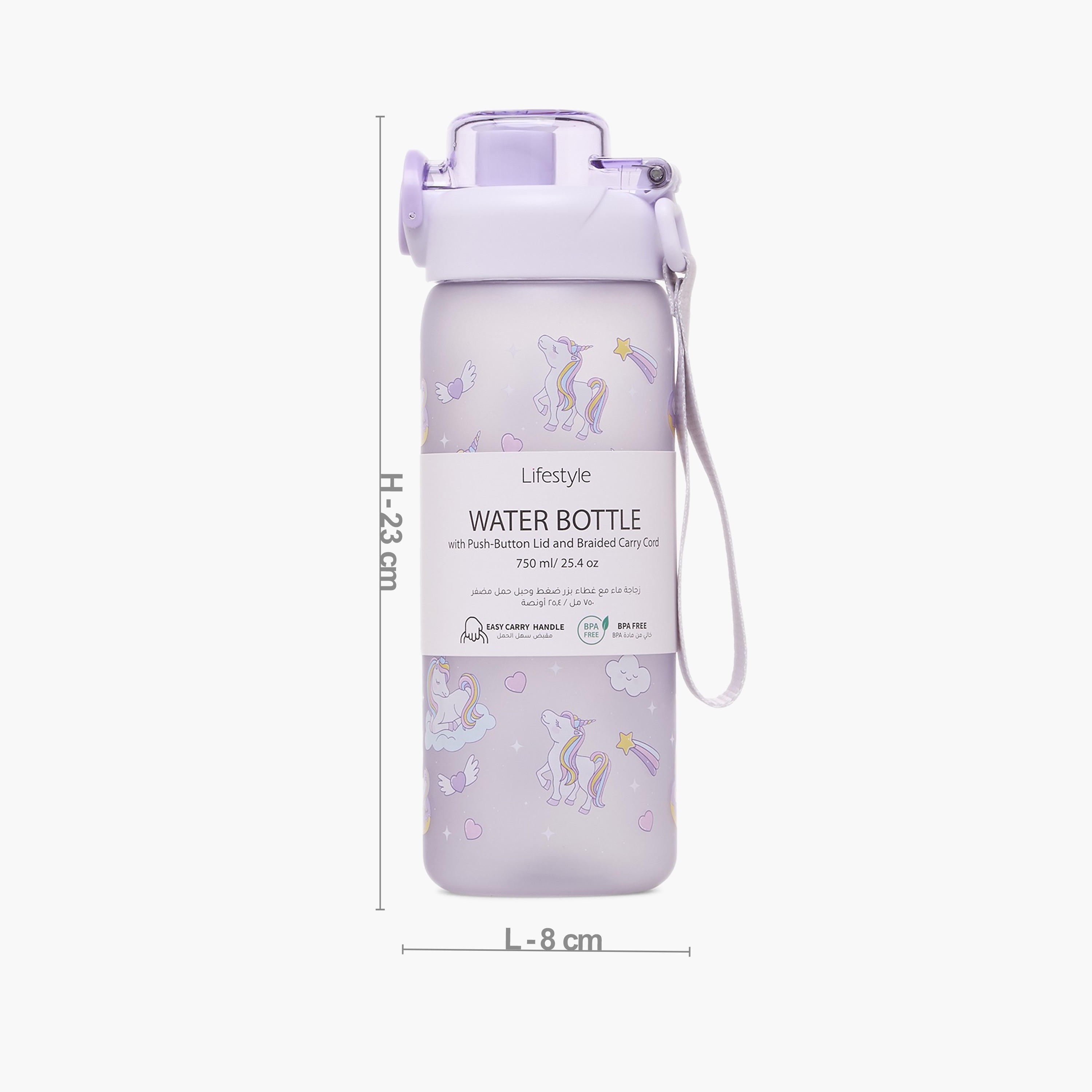 Unicorn Print Water Bottle with Spout and Flip Lid - 750 ml-school-waterbottles-image-4