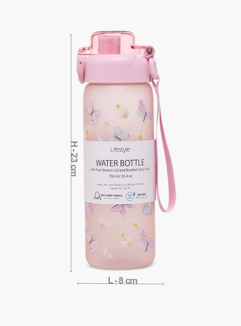 قارورة ماء بطبعة فراشة مع فوهة شرب وغطاء قلّاب - 750 مل-school-waterbottles-image-4