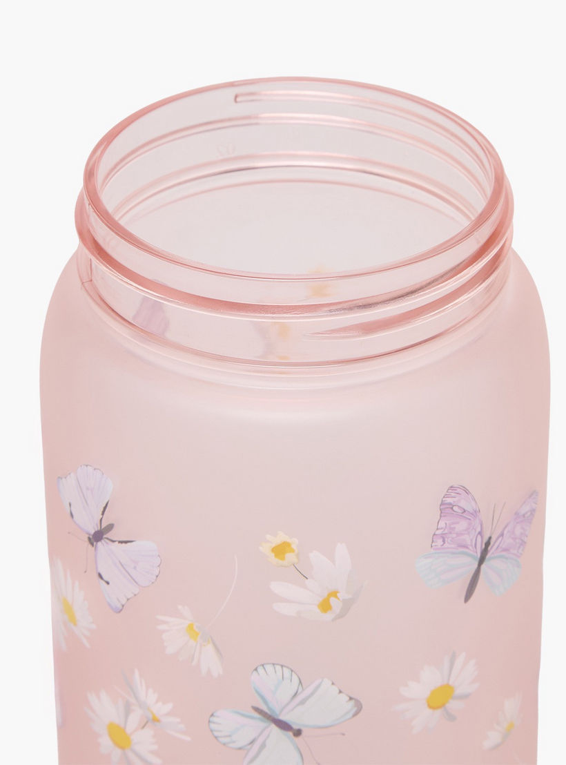 قارورة ماء بطبعة فراشة مع فوهة شرب وغطاء قلّاب - 750 مل-school-waterbottles-image-6