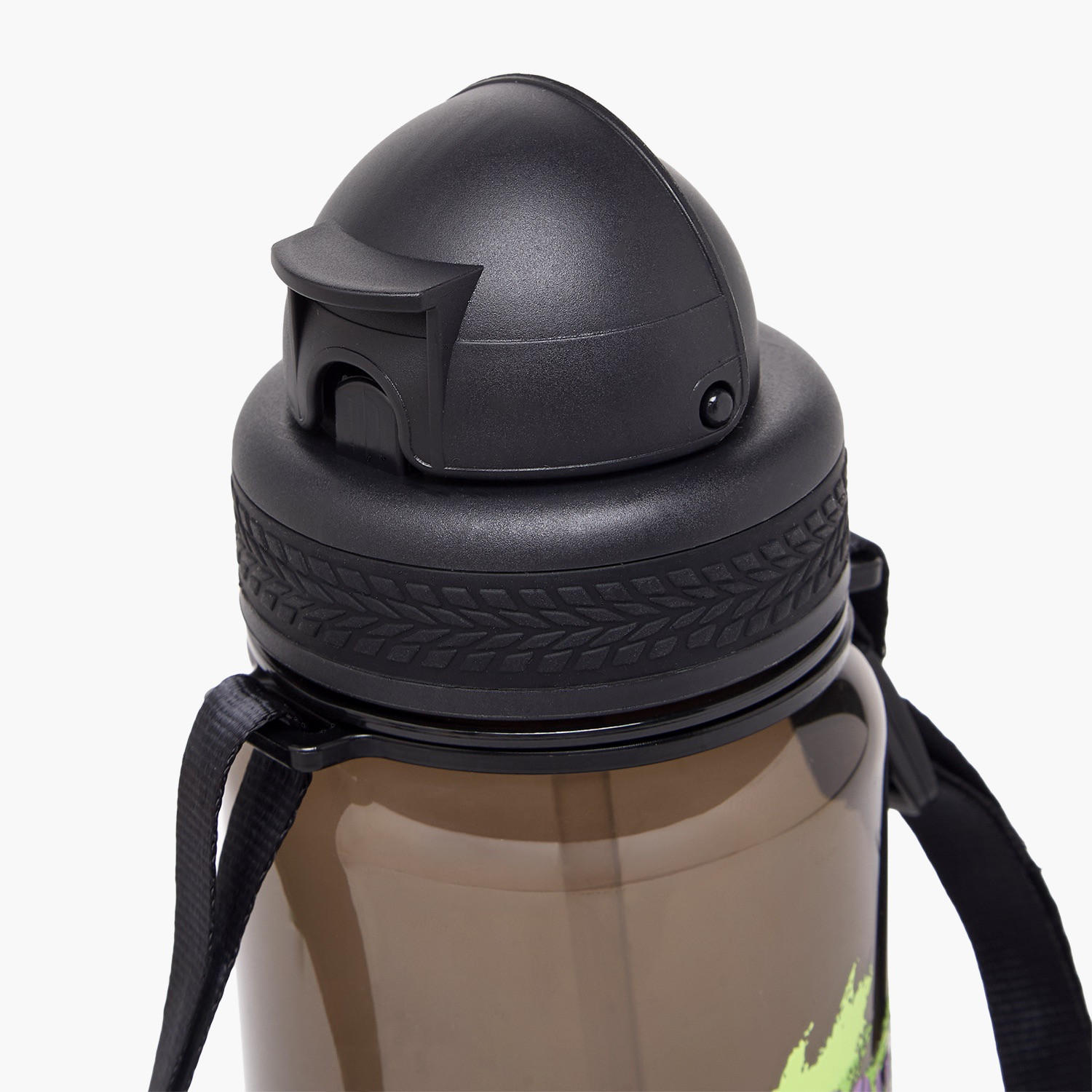 Monster Truck Print Water Bottle with Straw and Flip Lid - 350 ml-school-waterbottles-image-3