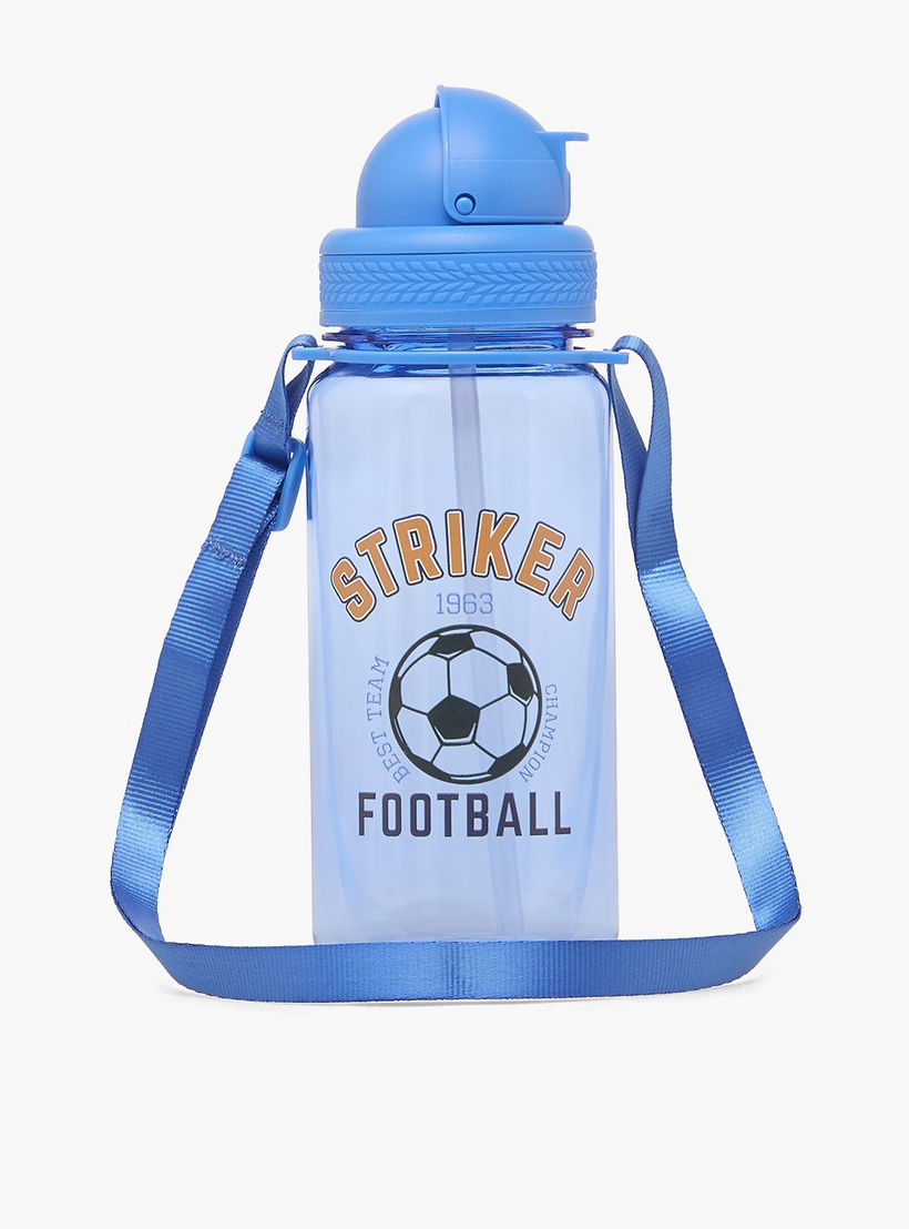 قارورة ماء بطبعة كرة قدم مع غطاء قلّاب - 350 مل-school-waterbottles-image-1
