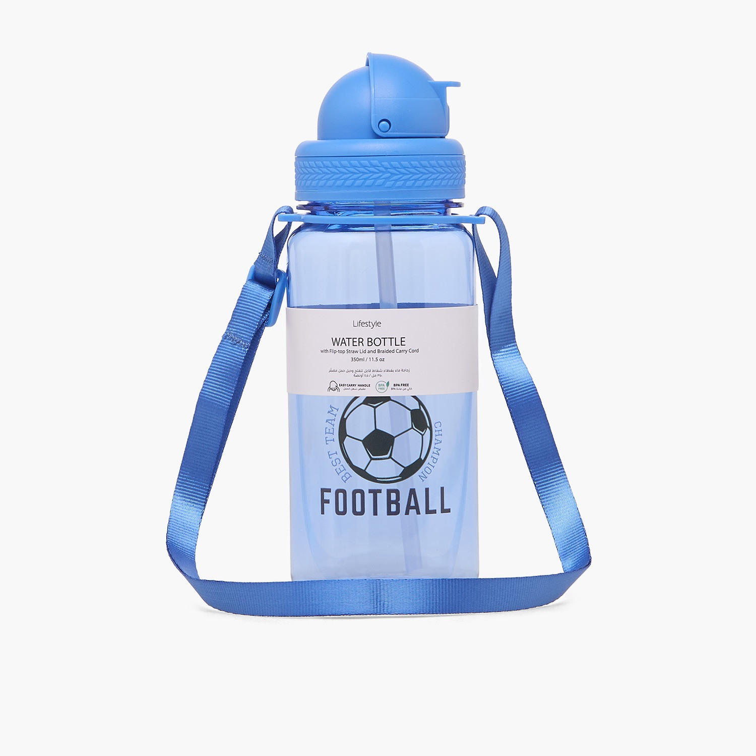 قارورة ماء بطبعة كرة قدم مع غطاء قلّاب - 350 مل-school-waterbottles-image-3