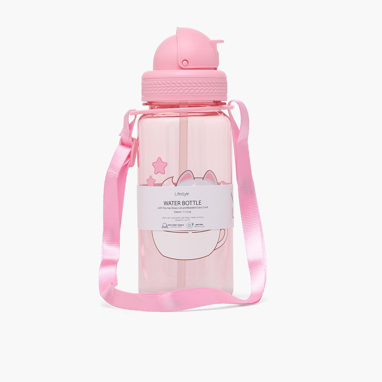 قارورة مياه بغطاء قلاب وطبعات قطة - 350 مل-school-waterbottles-image-3