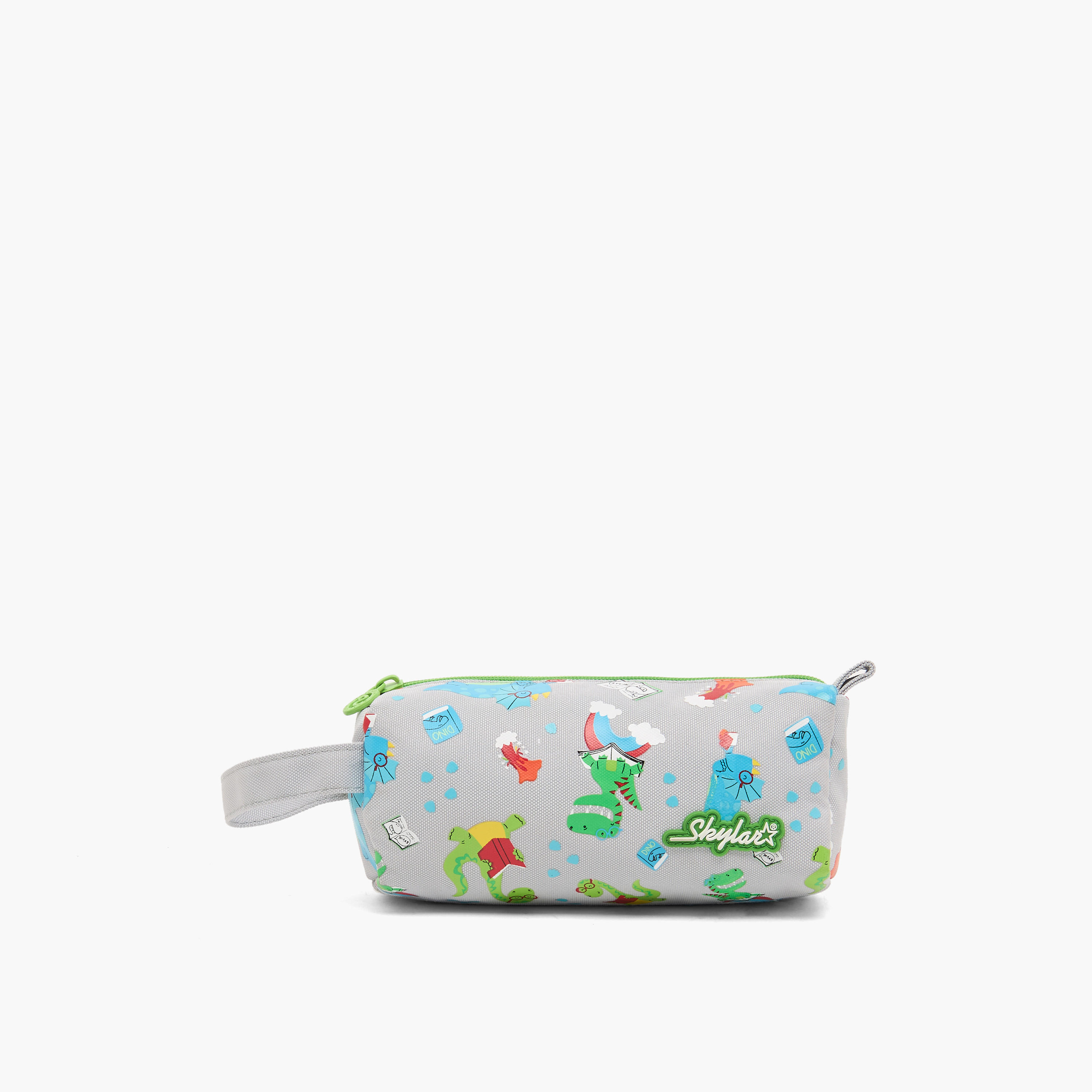 Skylar Dinosaur Print Pencil Pouch with Zip Closure-school-stationery-pencilcases-image-1