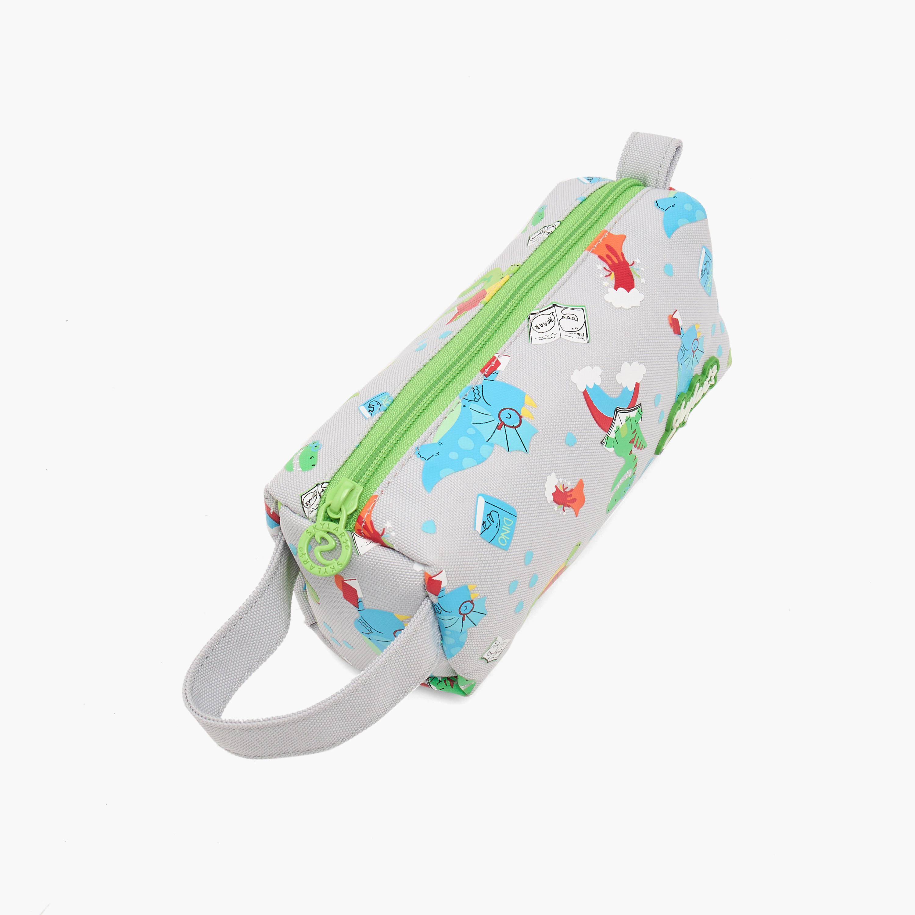 Skylar Dinosaur Print Pencil Pouch with Zip Closure-school-stationery-pencilcases-image-2