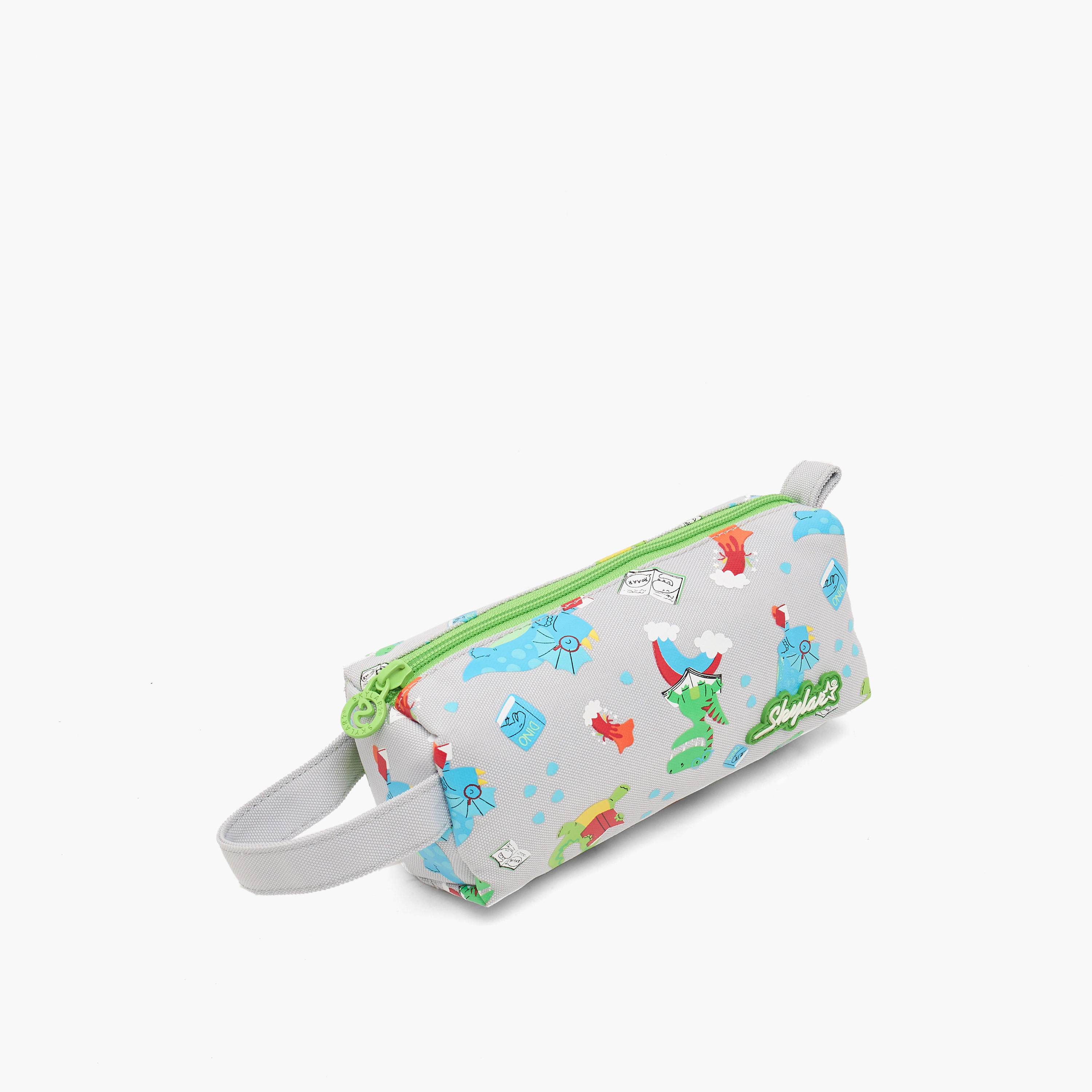 Skylar Dinosaur Print Pencil Pouch with Zip Closure-school-stationery-pencilcases-image-3