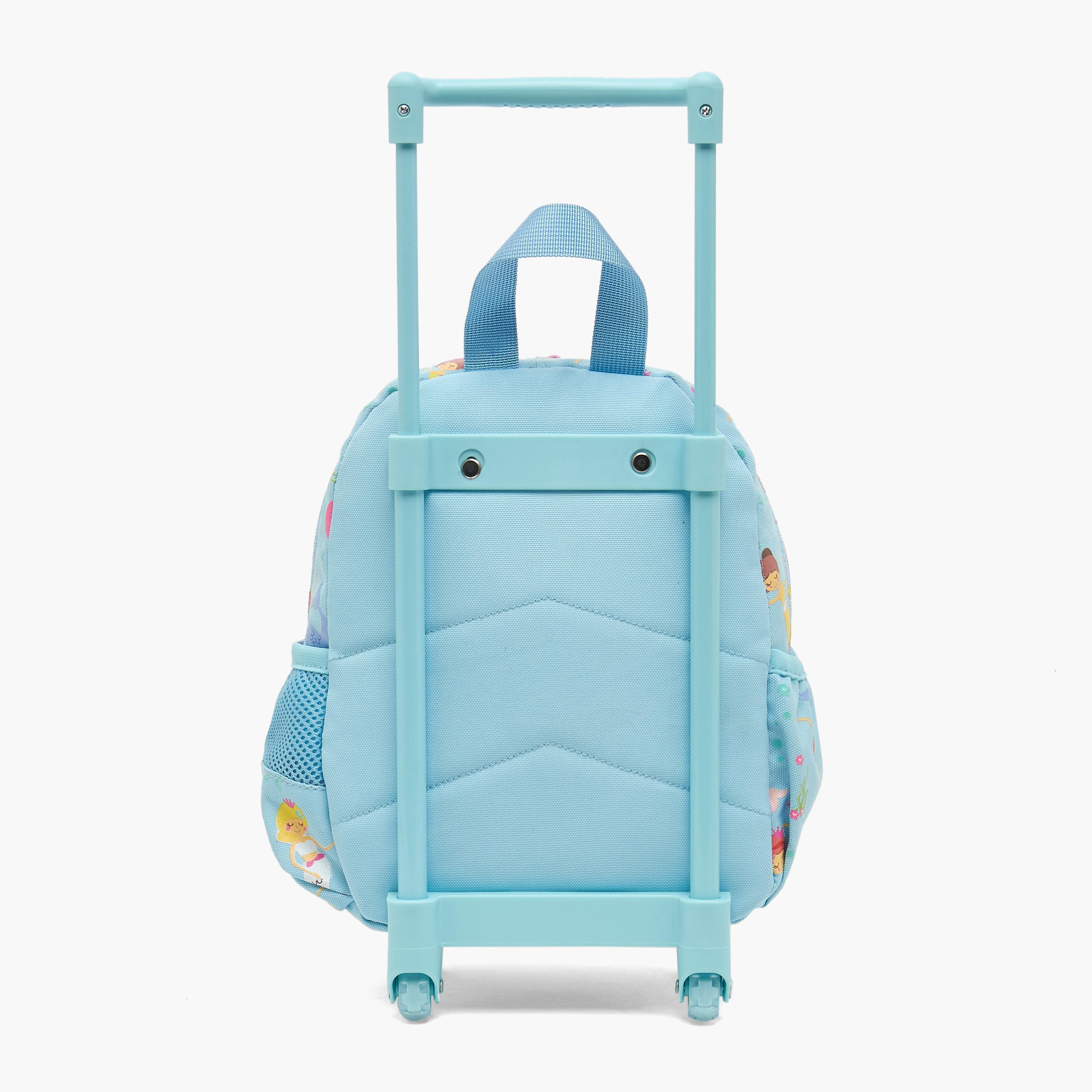 شنطة ترولي بتفاصيل حورية البحر للبنات 2-5 سنوات بمقبض قابل للسحب - 11 بوصة-school-bagsandbackpacks-trolleybags-image-8