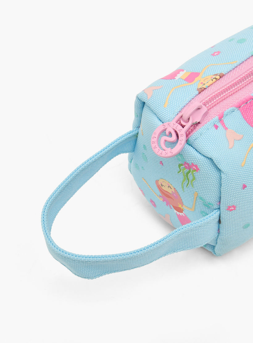 Skylar Mermaid Print Pencil Pouch with Zip Closure-school-stationery-pencilcases-image-6