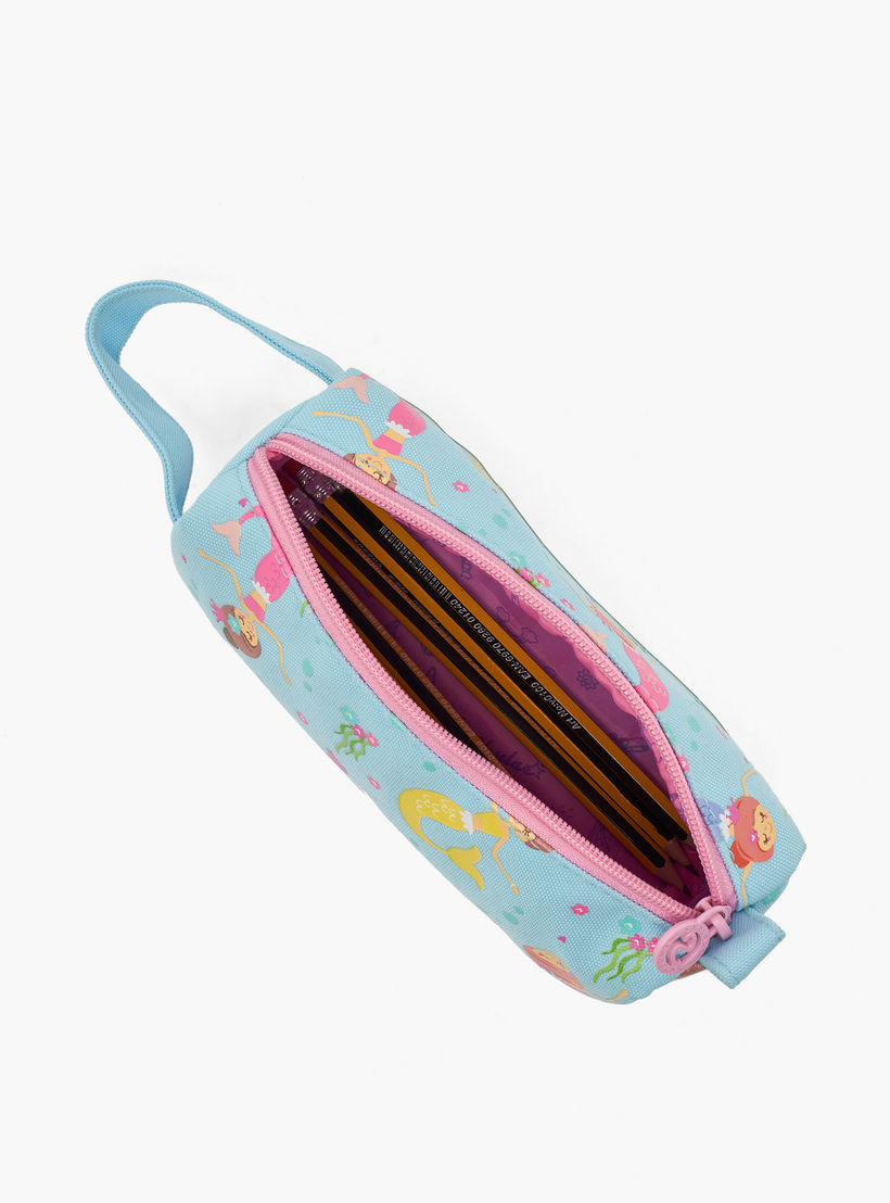 Skylar Mermaid Print Pencil Pouch with Zip Closure-school-stationery-pencilcases-image-8