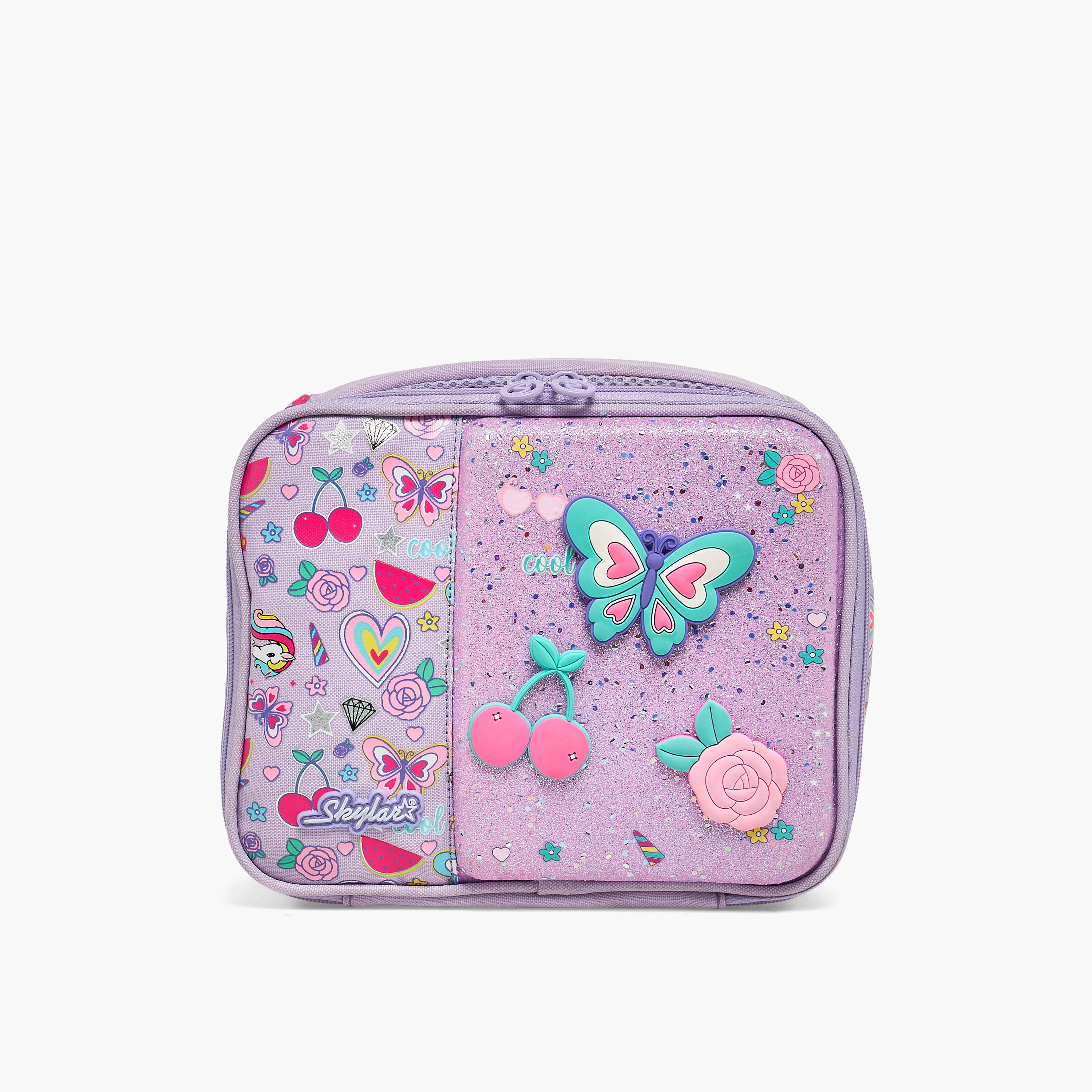 شنطة غداء بتفاصيل فراشة للبنات من 2-5 سنوات بمقبض علوي من سكاي لار - 5 لتر-school-lunchessentials-lunchbags-image-1