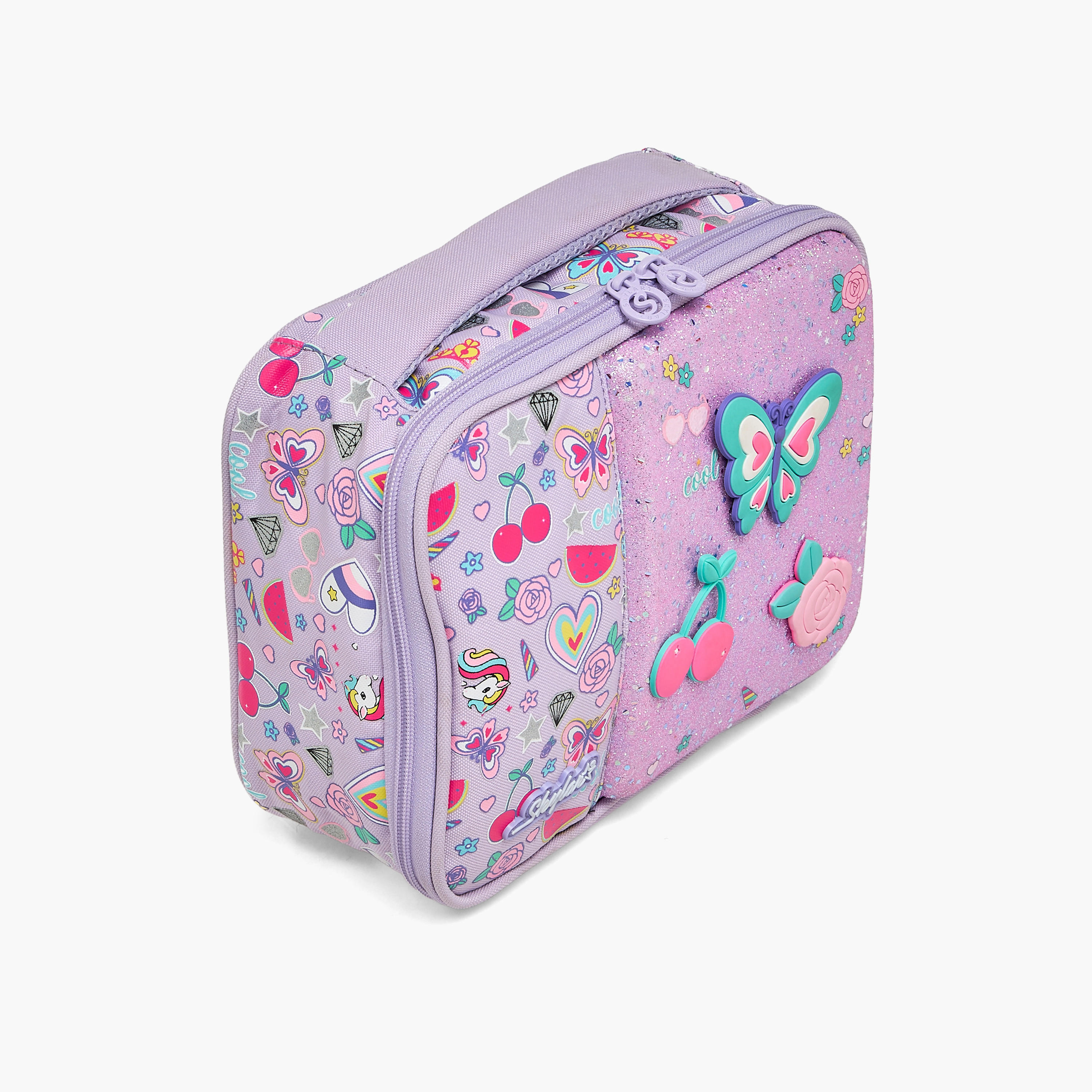 شنطة غداء بتفاصيل فراشة للبنات من 2-5 سنوات بمقبض علوي من سكاي لار - 5 لتر-school-lunchessentials-lunchbags-image-2