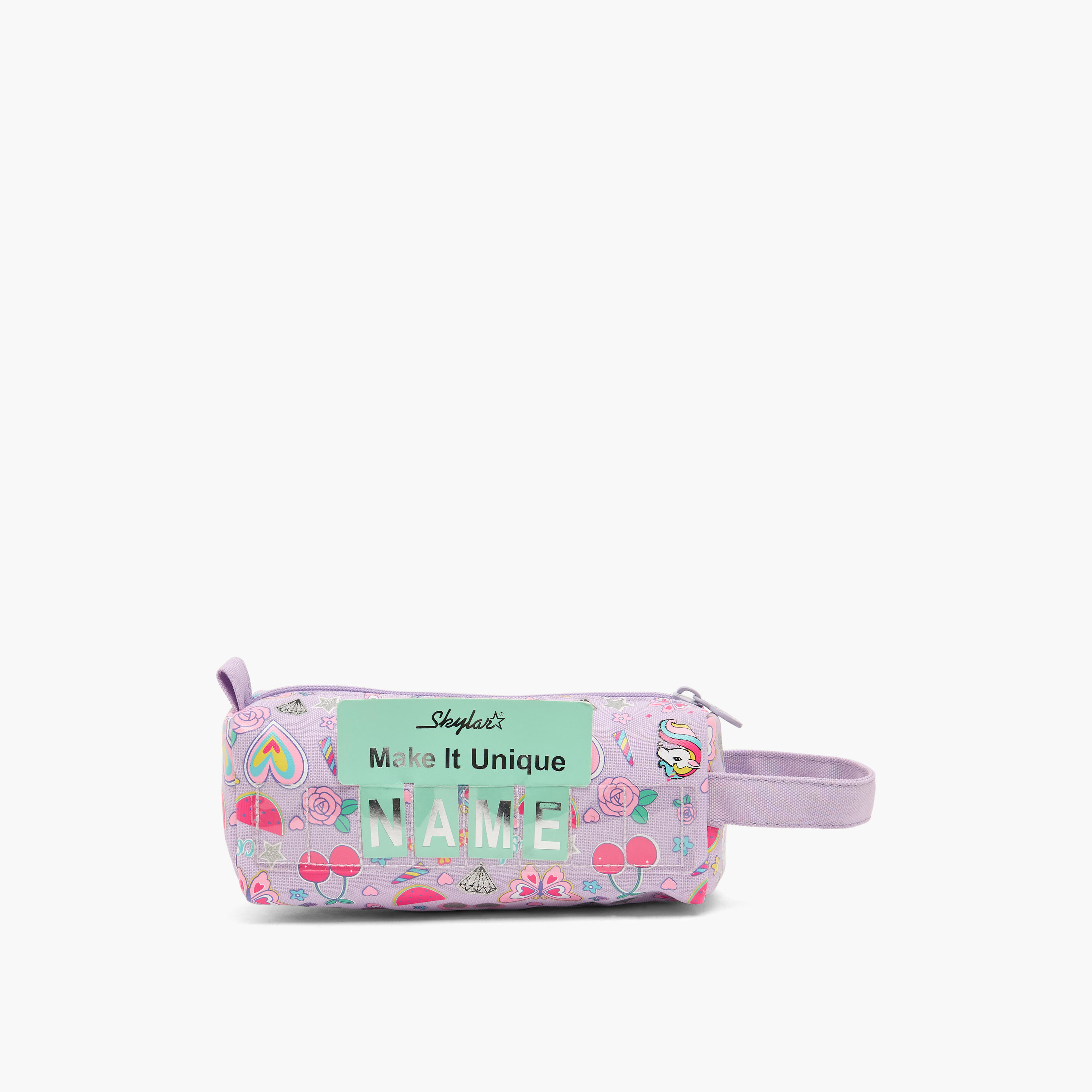 Skylar Butterfly Print Pencil Pouch with Zip Closure-school-stationery-pencilcases-image-4
