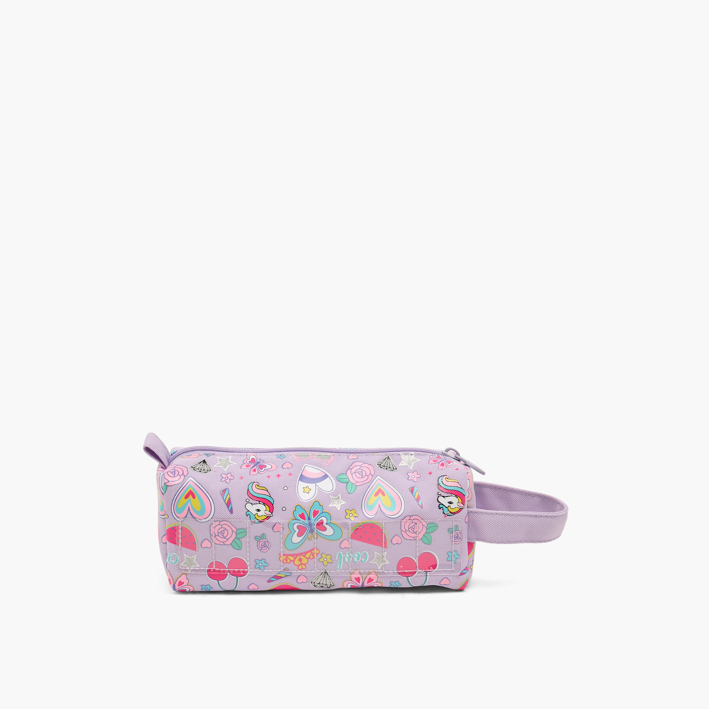 Skylar Butterfly Print Pencil Pouch with Zip Closure-school-stationery-pencilcases-image-5