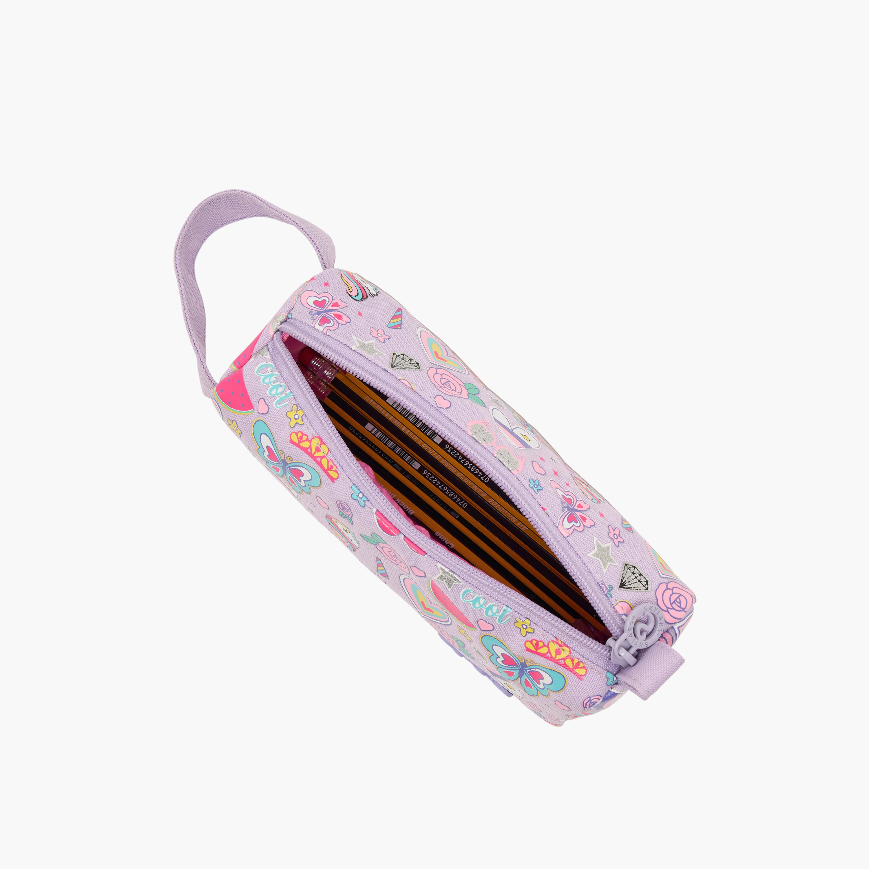 Skylar Butterfly Print Pencil Pouch with Zip Closure-school-stationery-pencilcases-image-8