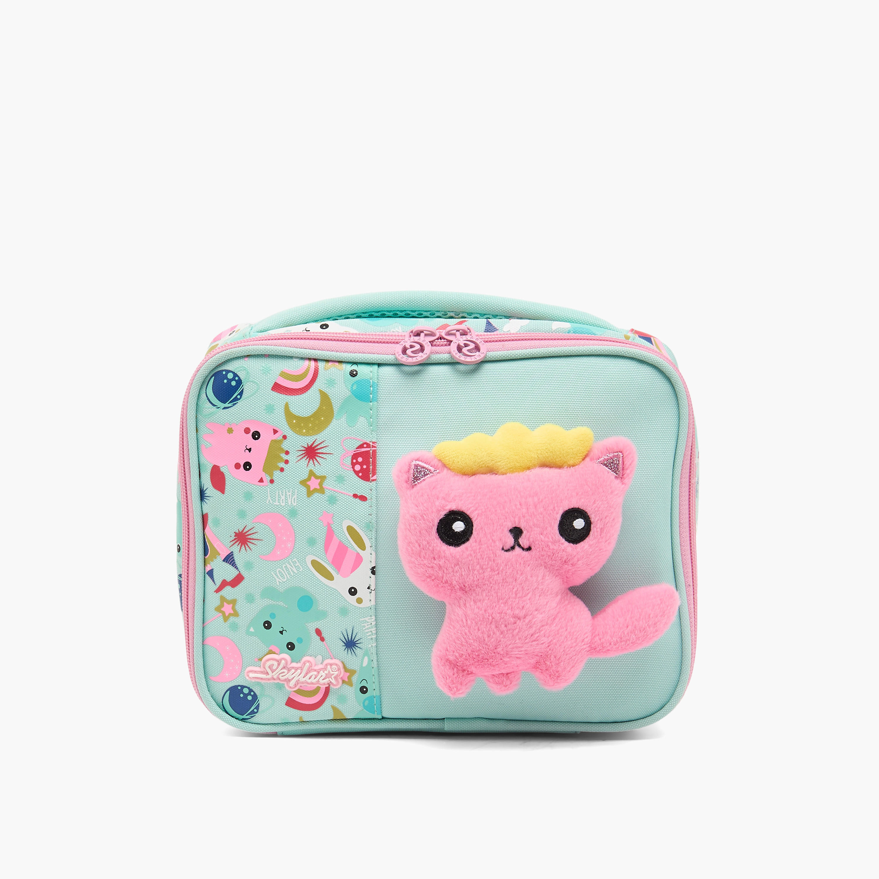 شنطة غداء بطبعة قطة للبنات من سنتين إلى 5 سنوات بعازل حراري من سكايلر-school-lunchessentials-lunchbags-image-1