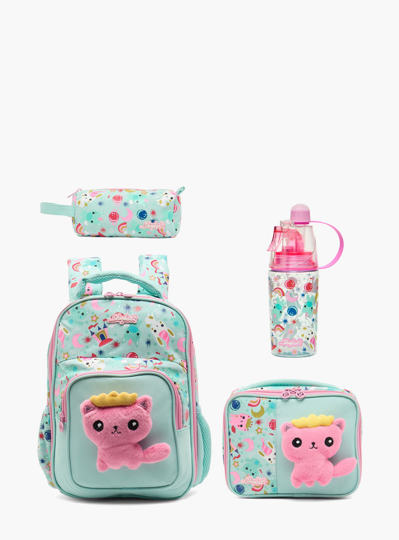 شنطة غداء بطبعة قطة للبنات من سنتين إلى 5 سنوات بعازل حراري من سكايلر-school-lunchessentials-lunchbags-image-8