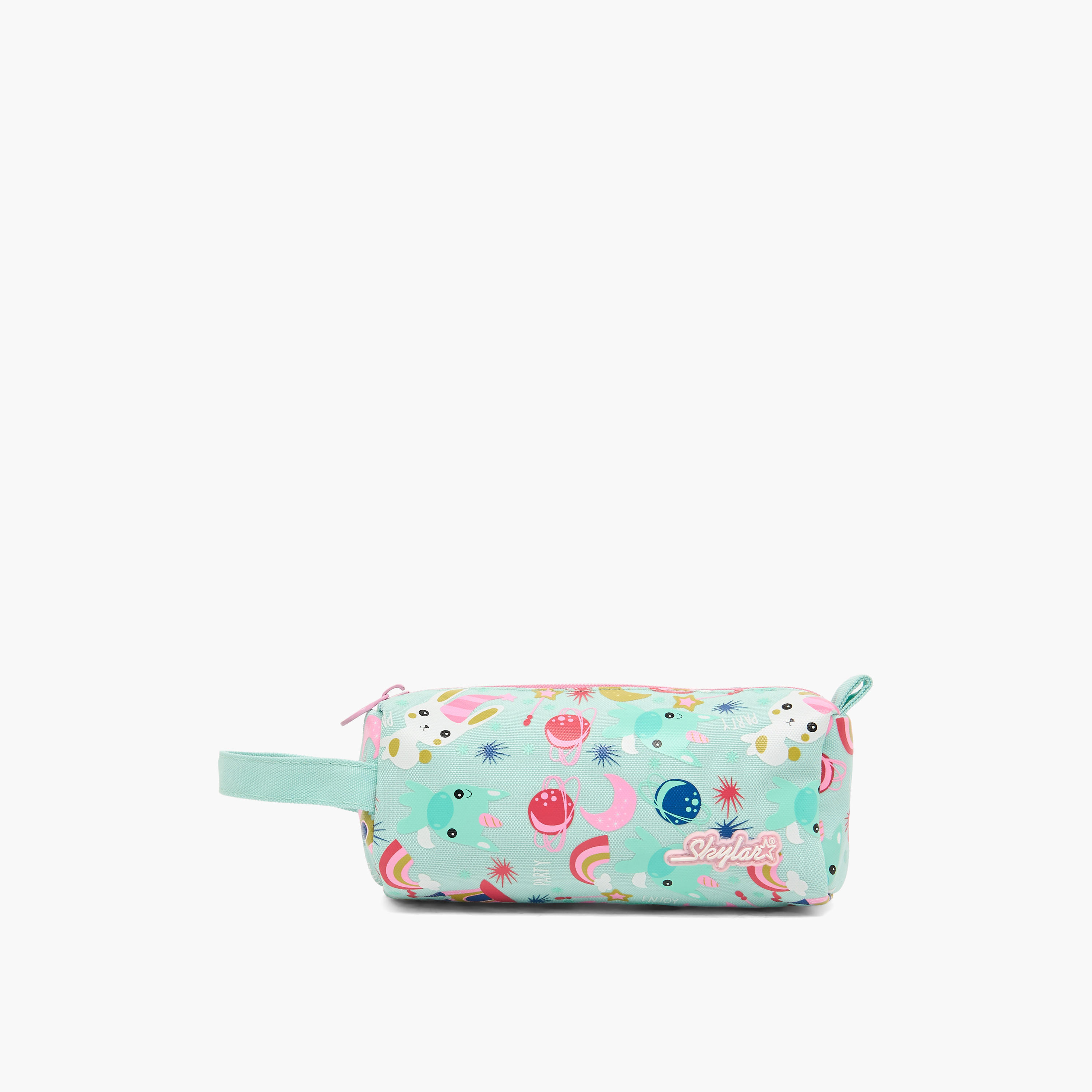 Skylar Unicorn Print Pencil Pouch with Zip Closure-school-stationery-pencilcases-image-1
