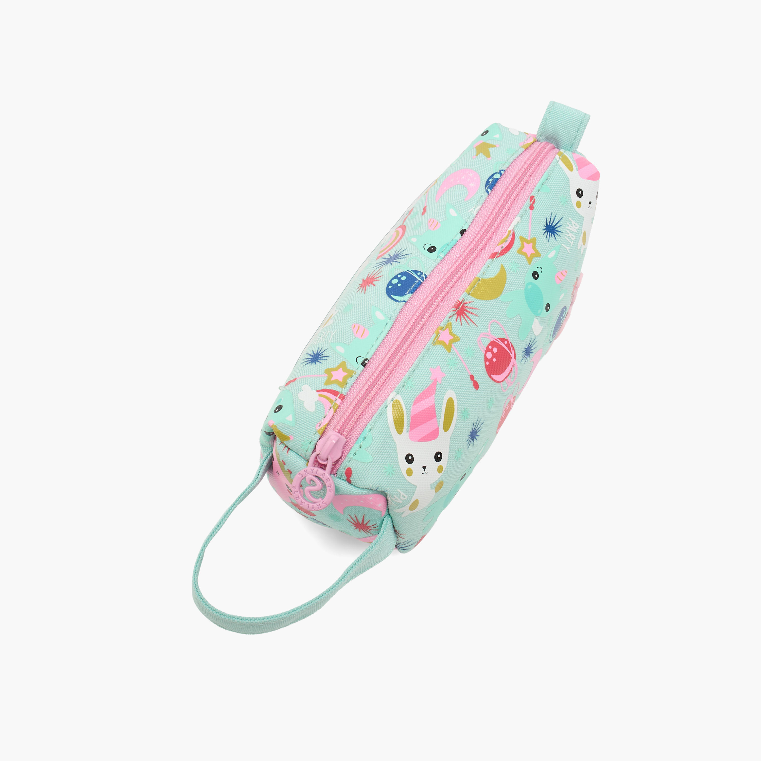 Skylar Unicorn Print Pencil Pouch with Zip Closure-school-stationery-pencilcases-image-2