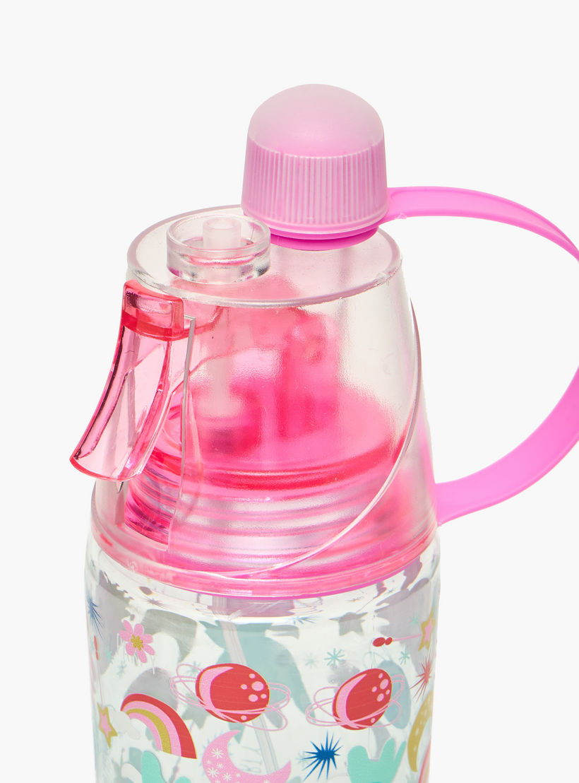 Skylar Unicorn Print Tritan Water Bottle with Spout and Spray Nozzle-school-waterbottles-image-4