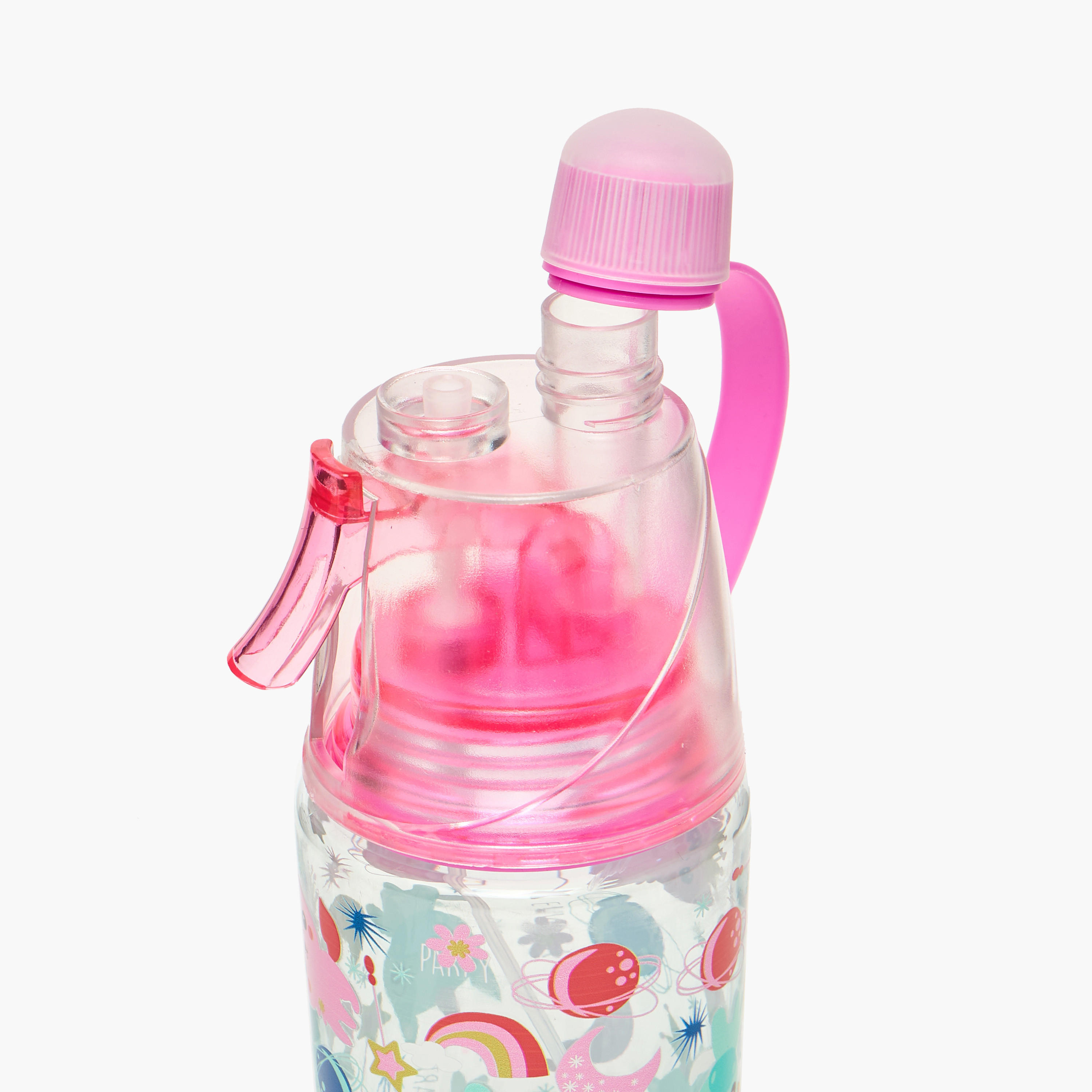 Skylar Unicorn Print Tritan Water Bottle with Spout and Spray Nozzle-school-waterbottles-image-6