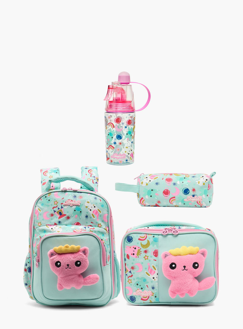 Skylar Unicorn Print Tritan Water Bottle with Spout and Spray Nozzle-school-waterbottles-image-7
