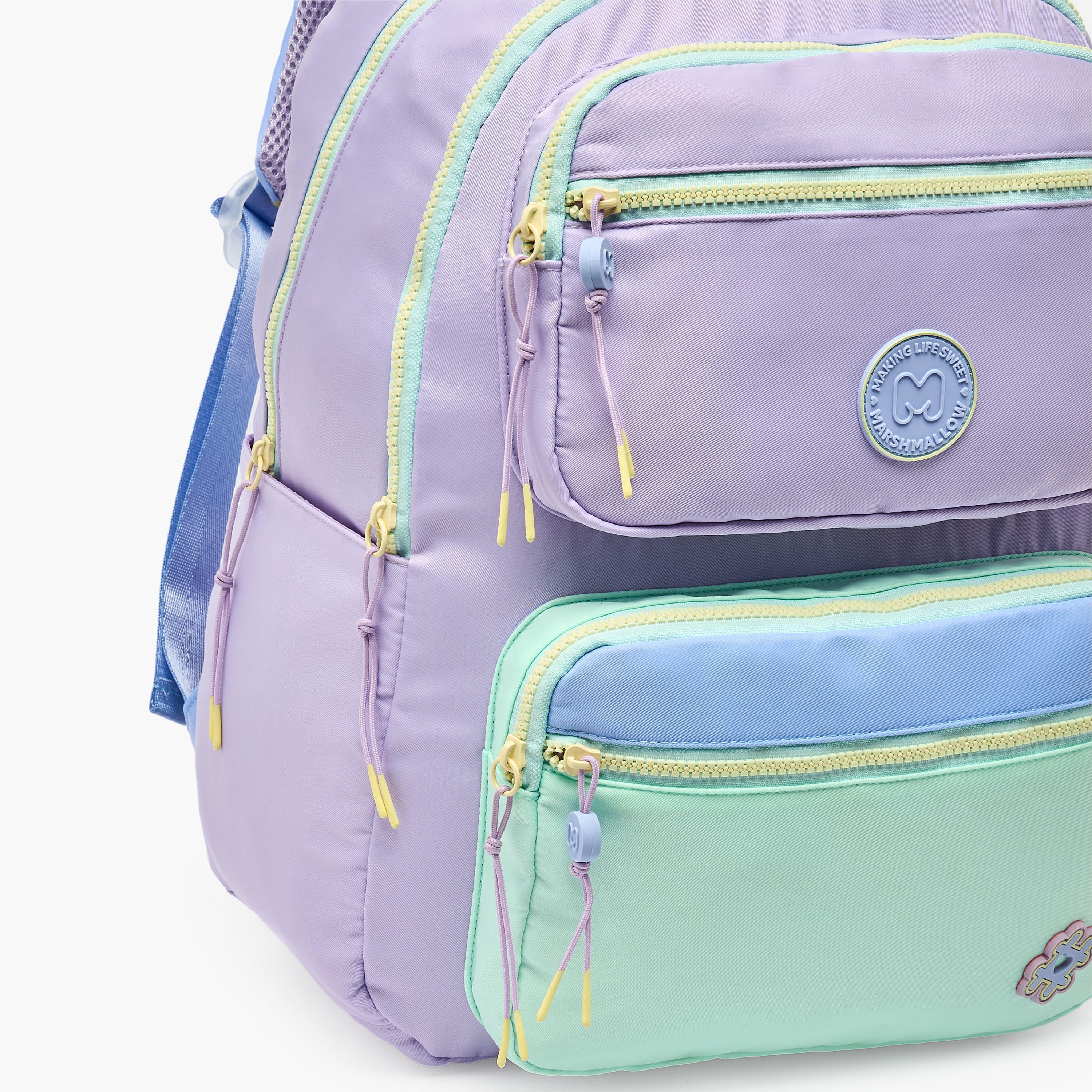 شنطة مدرسية بقوالب ملونة وحمالات كتف مبطنة للبنات 8-13 سنوات من مارشميلو - 17 بوصة-school-bagsandbackpacks-backpacks-image-4