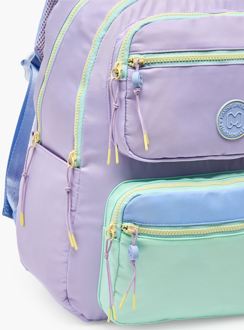 شنطة مدرسية بقوالب ملونة وحمالات كتف مبطنة للبنات 8-13 سنوات من مارشميلو - 17 بوصة-school-bagsandbackpacks-backpacks-image-4