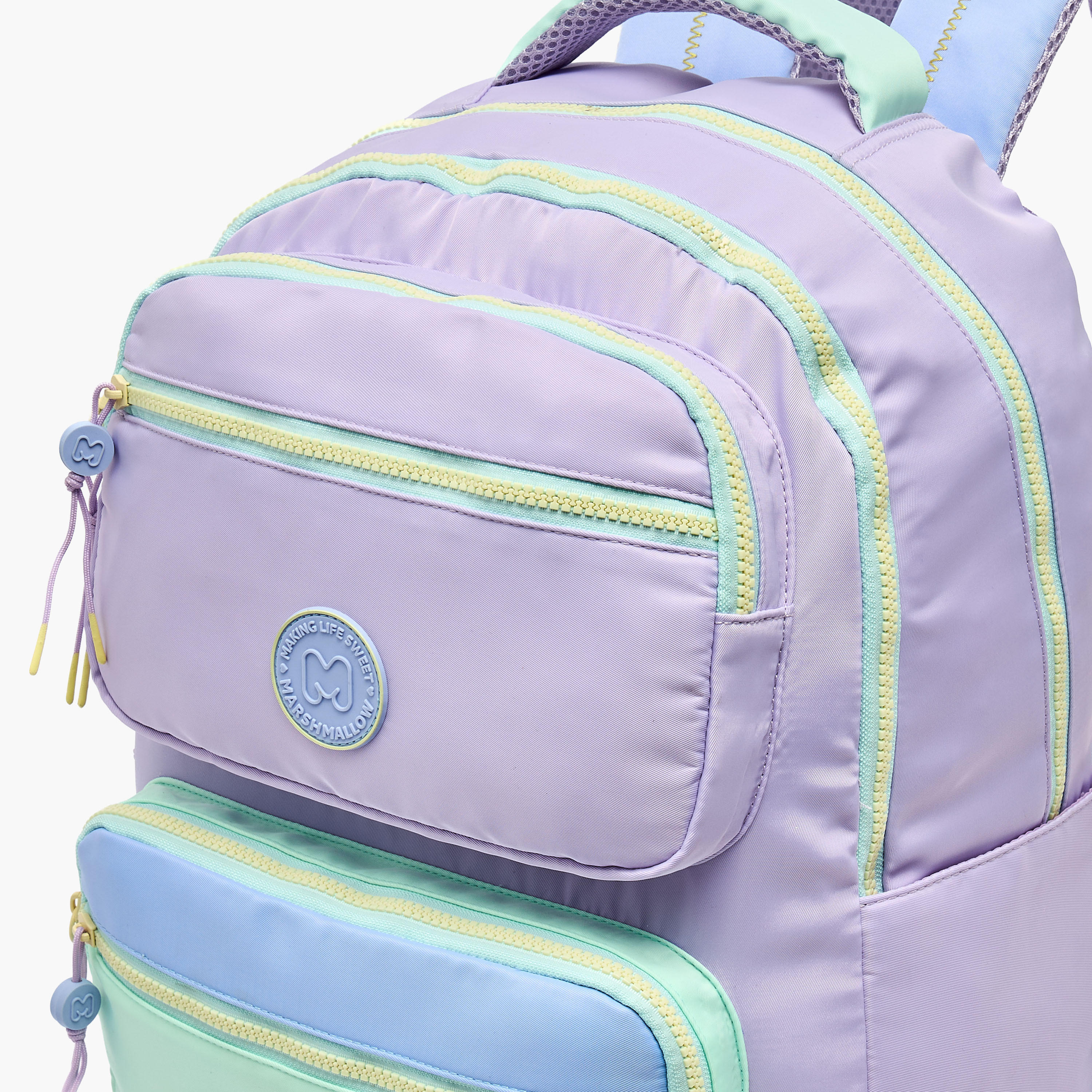 شنطة مدرسية بقوالب ملونة وحمالات كتف مبطنة للبنات 8-13 سنوات من مارشميلو - 17 بوصة-school-bagsandbackpacks-backpacks-image-5