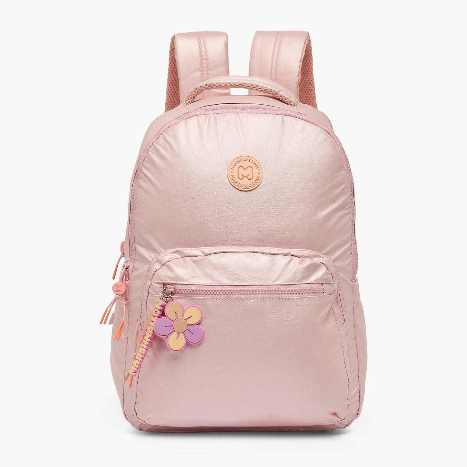 شنطة ظهر سادة بحمالات كتف مبطنة للبنات من 8-13 سنة من مارشميلو - 17 بوصة-school-bagsandbackpacks-backpacks-image-1