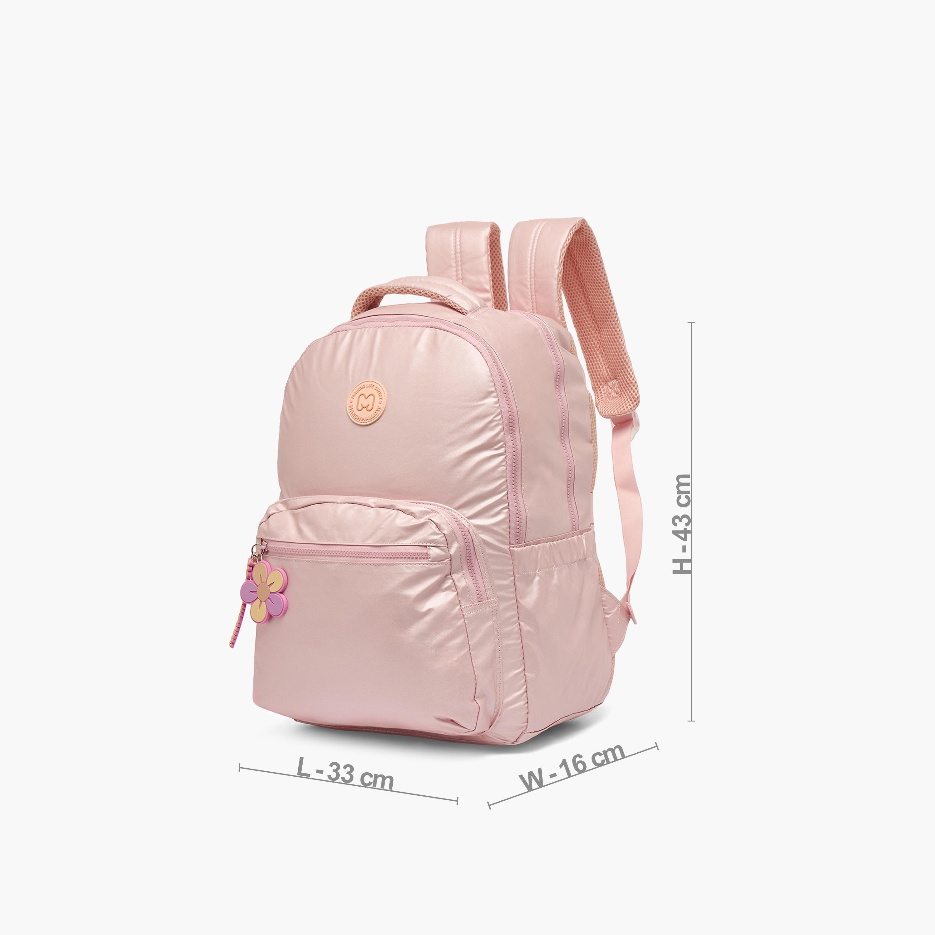 شنطة ظهر سادة بحمالات كتف مبطنة للبنات من 8-13 سنة من مارشميلو - 17 بوصة-school-bagsandbackpacks-backpacks-image-7