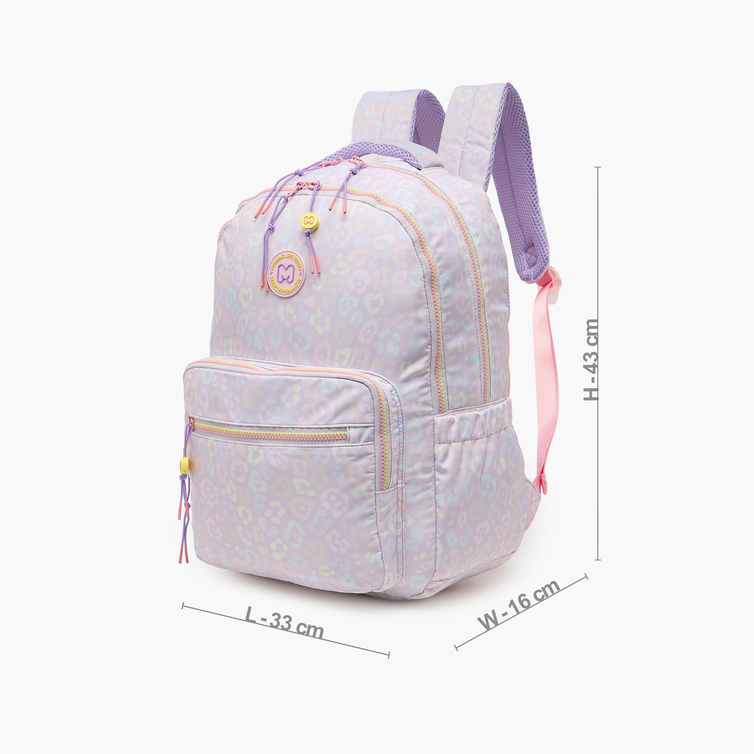 MARSHMALLOW Printed Backpack for Girls 8-13 Years with Padded Shoulder Straps - 17 inches-school-bagsandbackpacks-backpacks-image-7