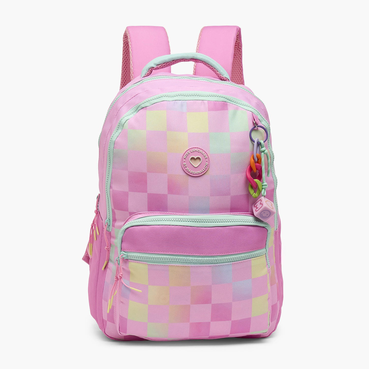 MARSHMALLOW Checked Backpack for Girls 8-13 Years with Padded Shoulder Straps - 17 inches-school-bagsandbackpacks-backpacks-image-1