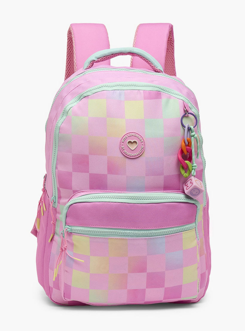 MARSHMALLOW Checked Backpack for Girls 8-13 Years with Padded Shoulder Straps - 17 inches-school-bagsandbackpacks-backpacks-image-1