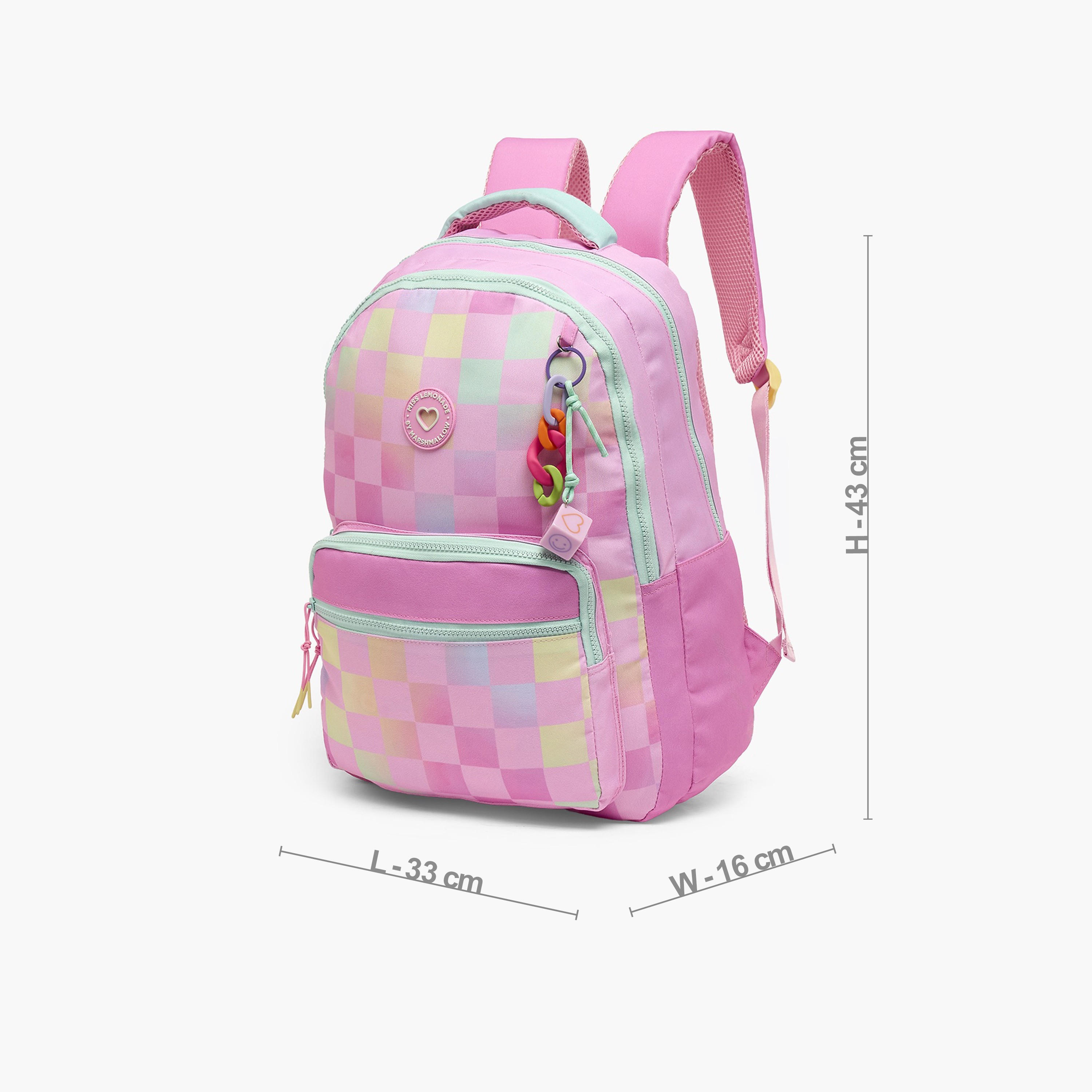 MARSHMALLOW Checked Backpack for Girls 8-13 Years with Padded Shoulder Straps - 17 inches-school-bagsandbackpacks-backpacks-image-7