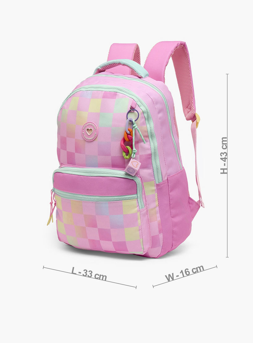 MARSHMALLOW Checked Backpack for Girls 8-13 Years with Padded Shoulder Straps - 17 inches-school-bagsandbackpacks-backpacks-image-7