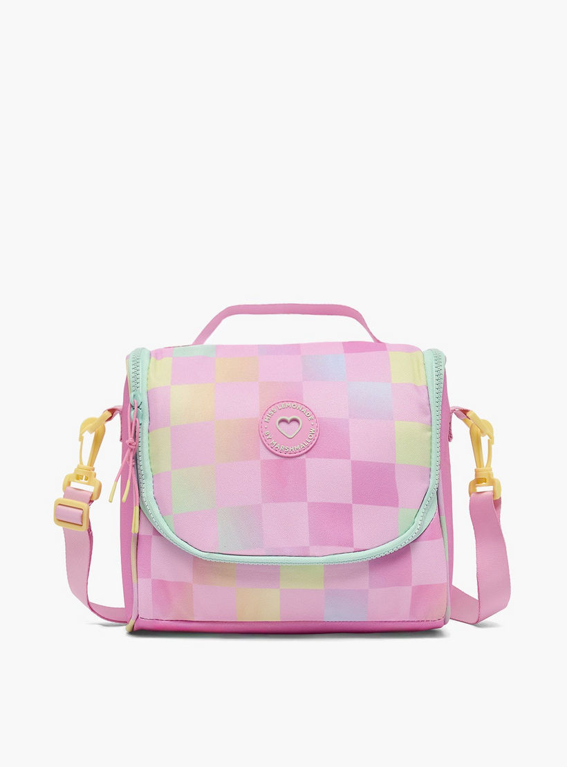 MARSHMALLOW Checked Lunch Bag for Girls 8-13 Years with Detachable Strap-school-lunchessentials-lunchbags-image-1