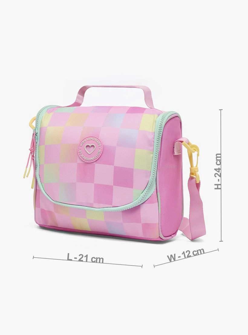MARSHMALLOW Checked Lunch Bag for Girls 8-13 Years with Detachable Strap-school-lunchessentials-lunchbags-image-6