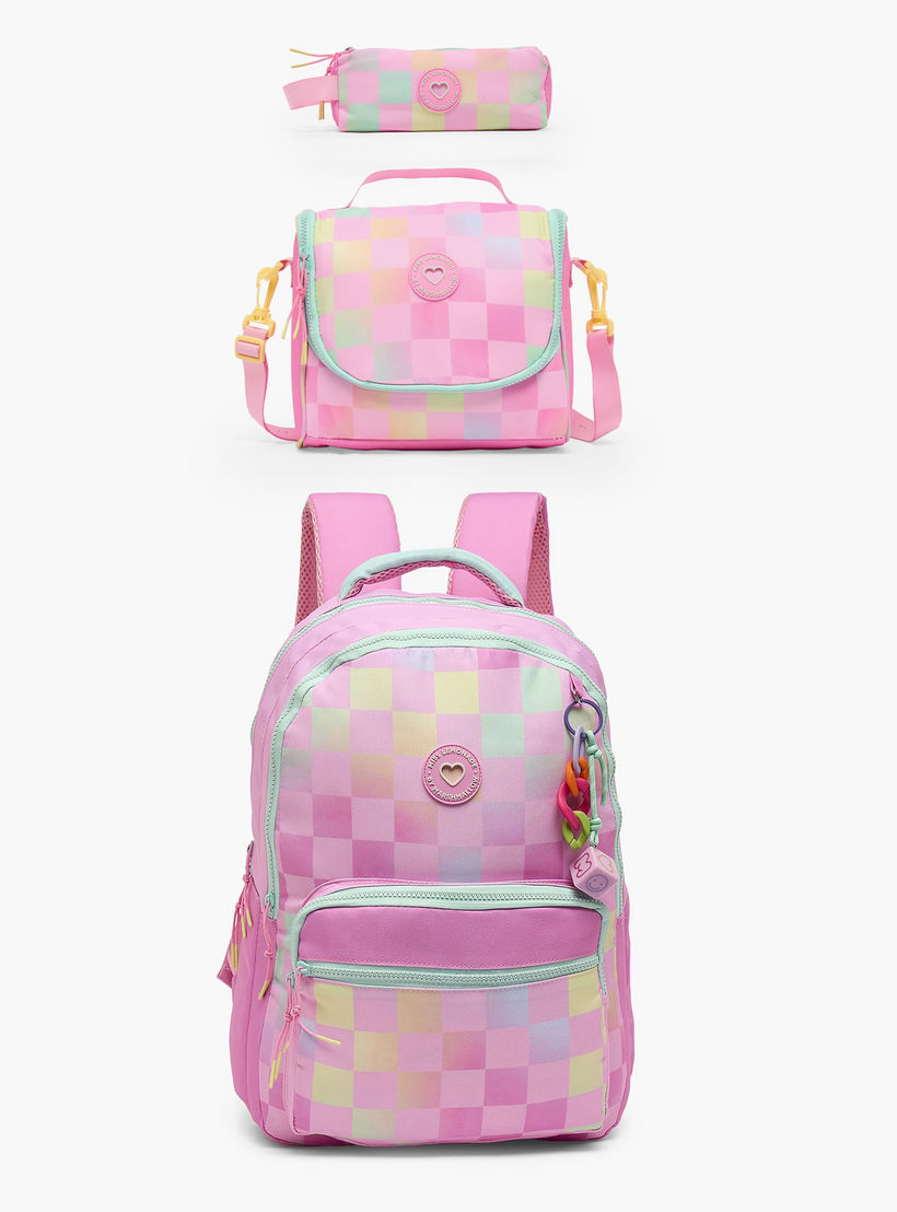 MARSHMALLOW Checked Lunch Bag for Girls 8-13 Years with Detachable Strap-school-lunchessentials-lunchbags-image-8