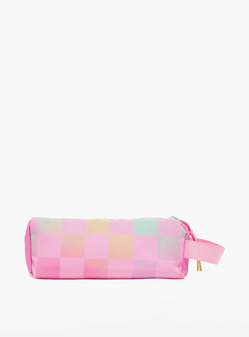 MARSHMALLOW Checked Pencil Pouch with 2 Compartments-school-stationery-pencilcases-image-4