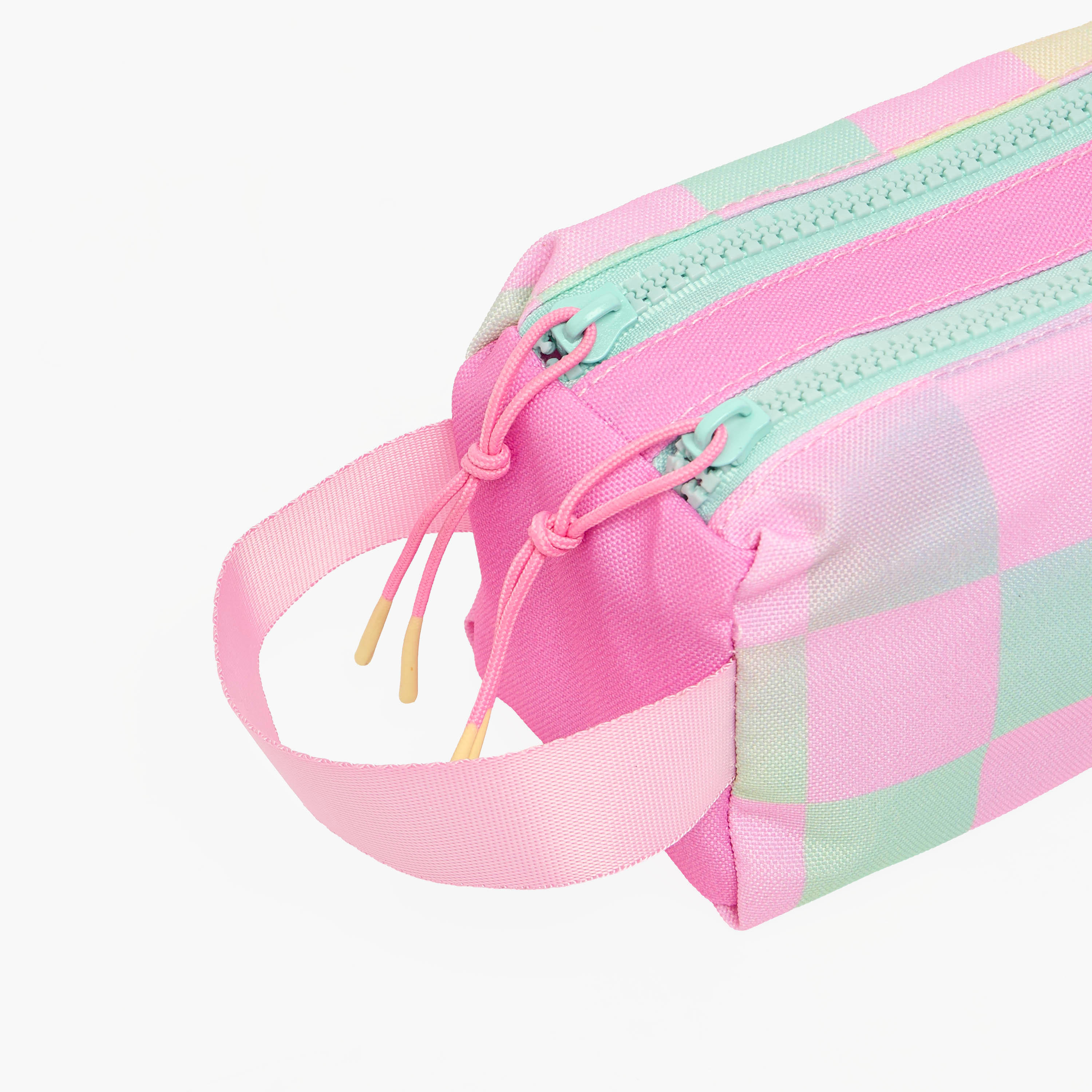 MARSHMALLOW Checked Pencil Pouch with 2 Compartments-school-stationery-pencilcases-image-5