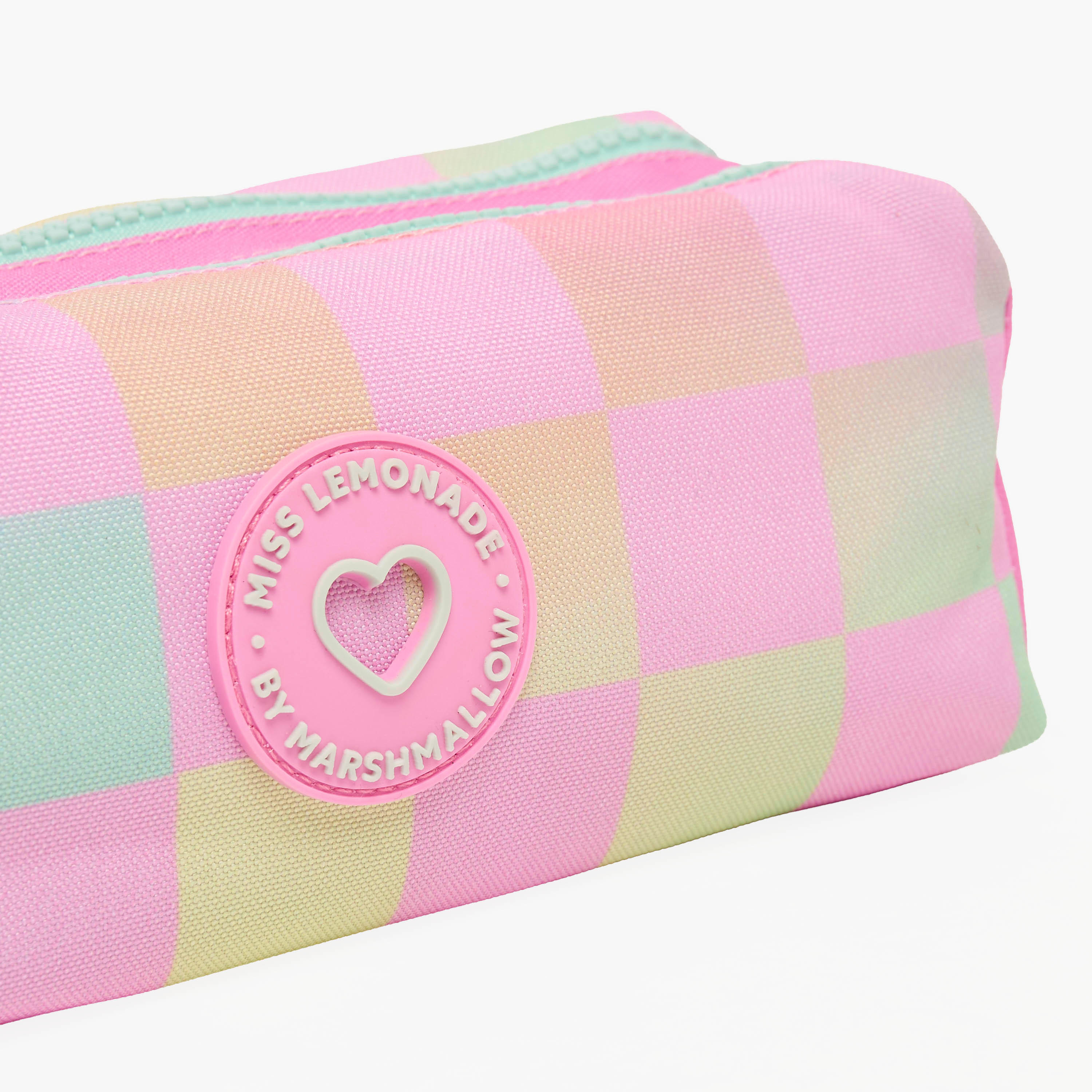 MARSHMALLOW Checked Pencil Pouch with 2 Compartments-school-stationery-pencilcases-image-7