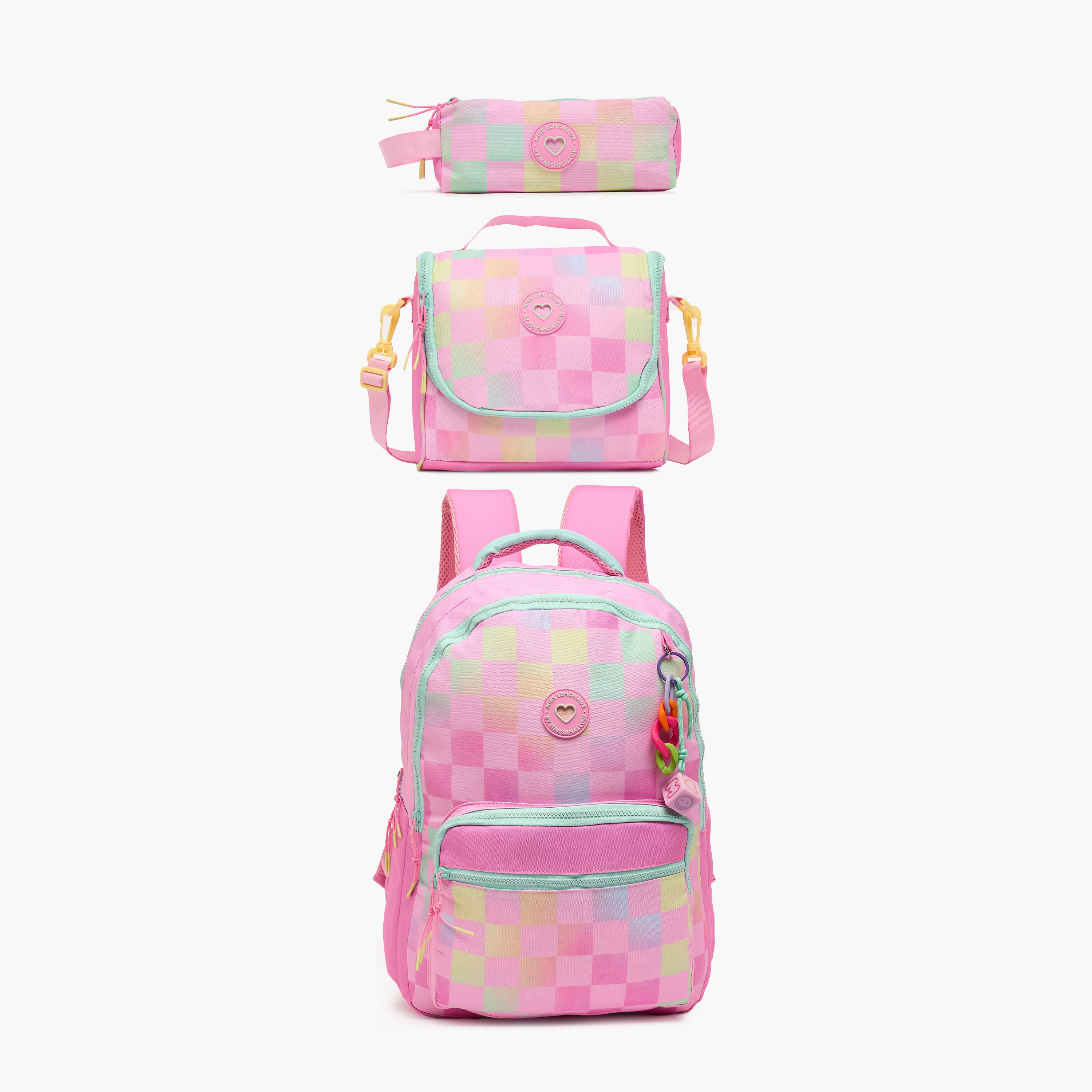 MARSHMALLOW Checked Pencil Pouch with 2 Compartments-school-stationery-pencilcases-image-8