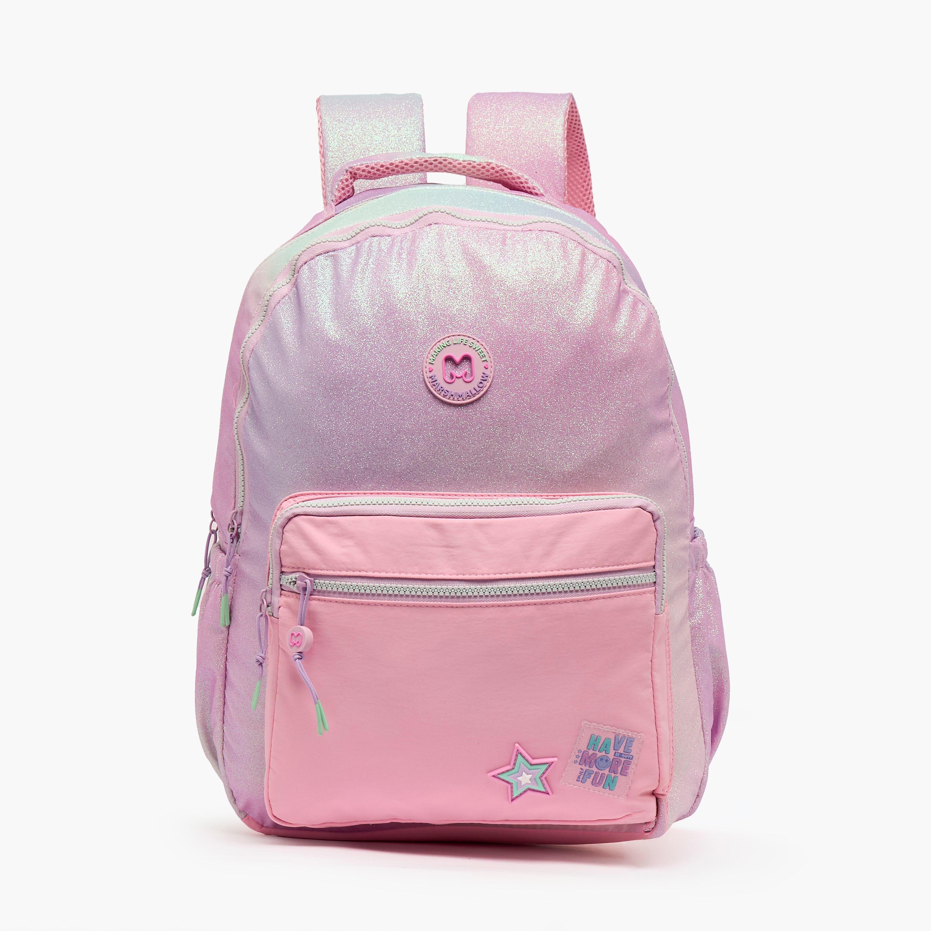 MARSHMALLOW Glittery Backpack for Girls 8-13 Years with Padded Shoulder Straps - 17 inches-school-bagsandbackpacks-backpacks-image-1