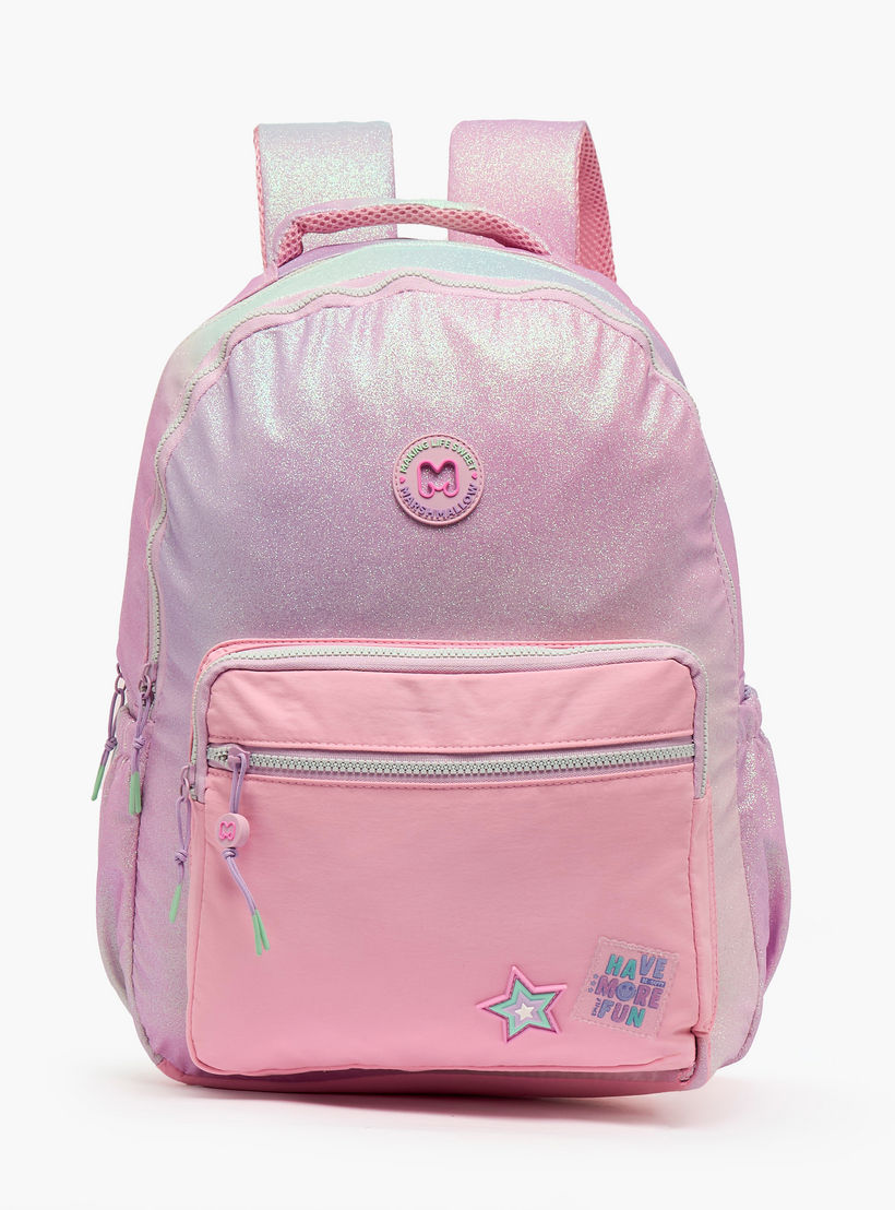 MARSHMALLOW Glittery Backpack for Girls 8-13 Years with Padded Shoulder Straps - 17 inches-school-bagsandbackpacks-backpacks-image-1
