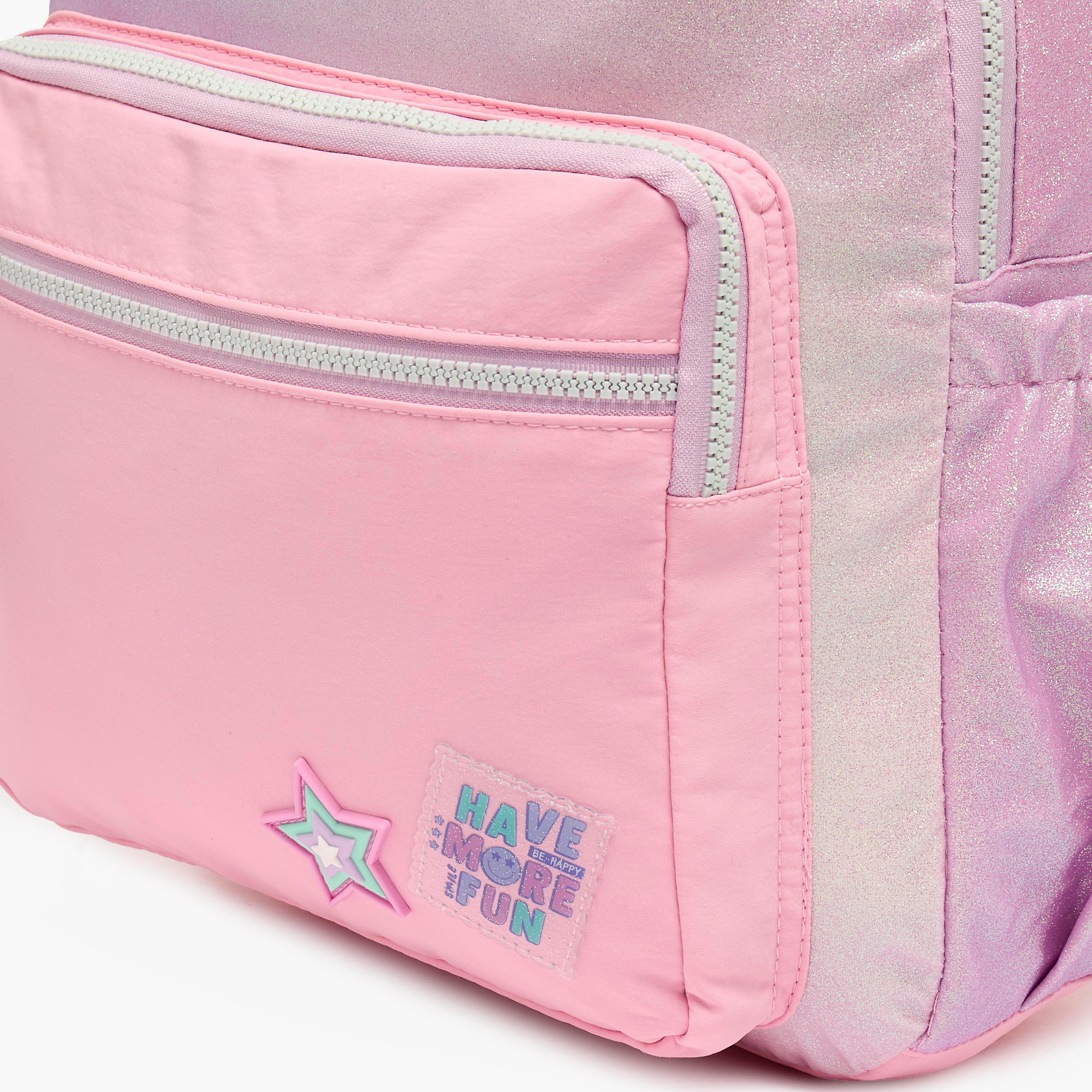 MARSHMALLOW Glittery Backpack for Girls 8-13 Years with Padded Shoulder Straps - 17 inches-school-bagsandbackpacks-backpacks-image-4
