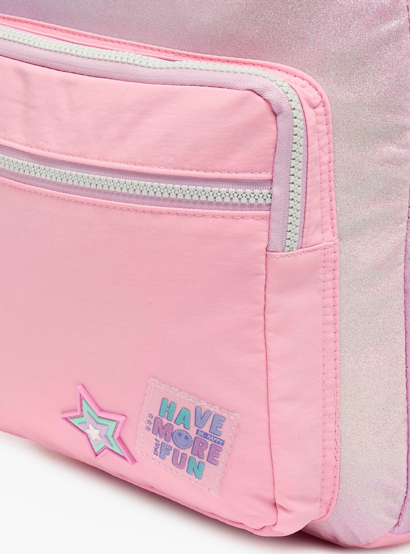 MARSHMALLOW Glittery Backpack for Girls 8-13 Years with Padded Shoulder Straps - 17 inches-school-bagsandbackpacks-backpacks-image-4